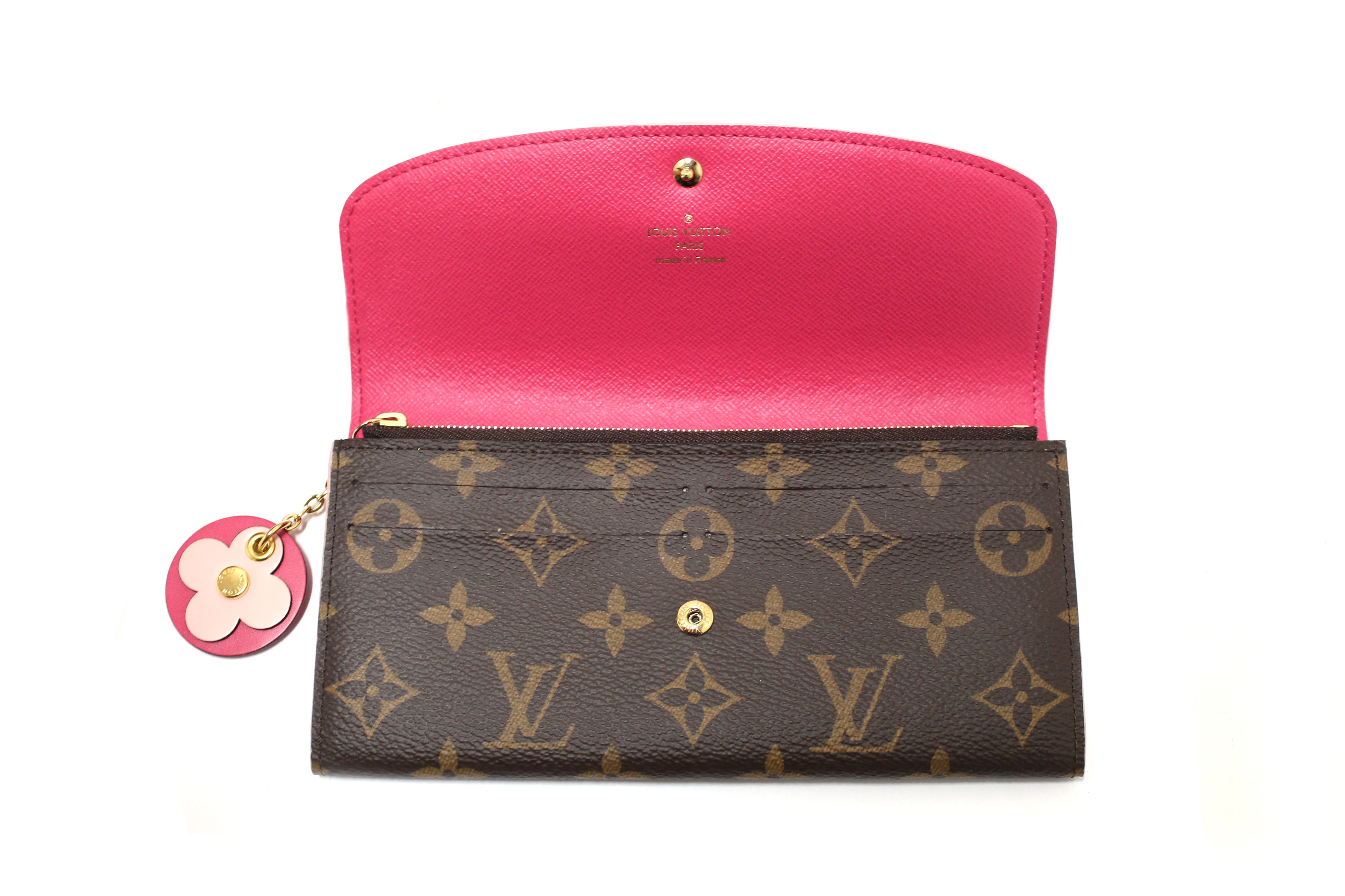 Authentic New Louis Vuitton Monogram Canvas Morning Bloom Flower Emilie Long Wallet