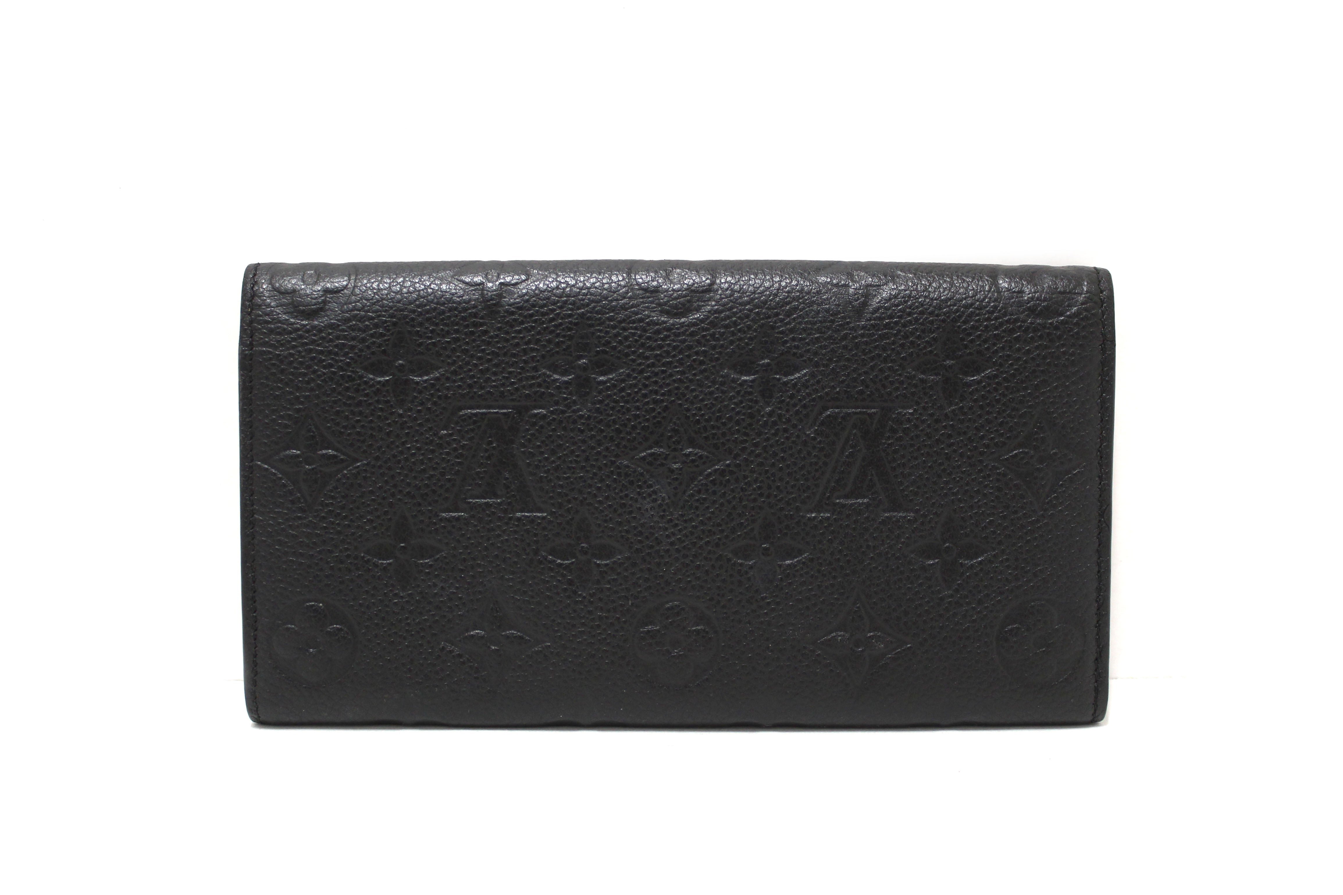 Authentic Louis Vuitton Black Empreinte Emilie Long Wallet