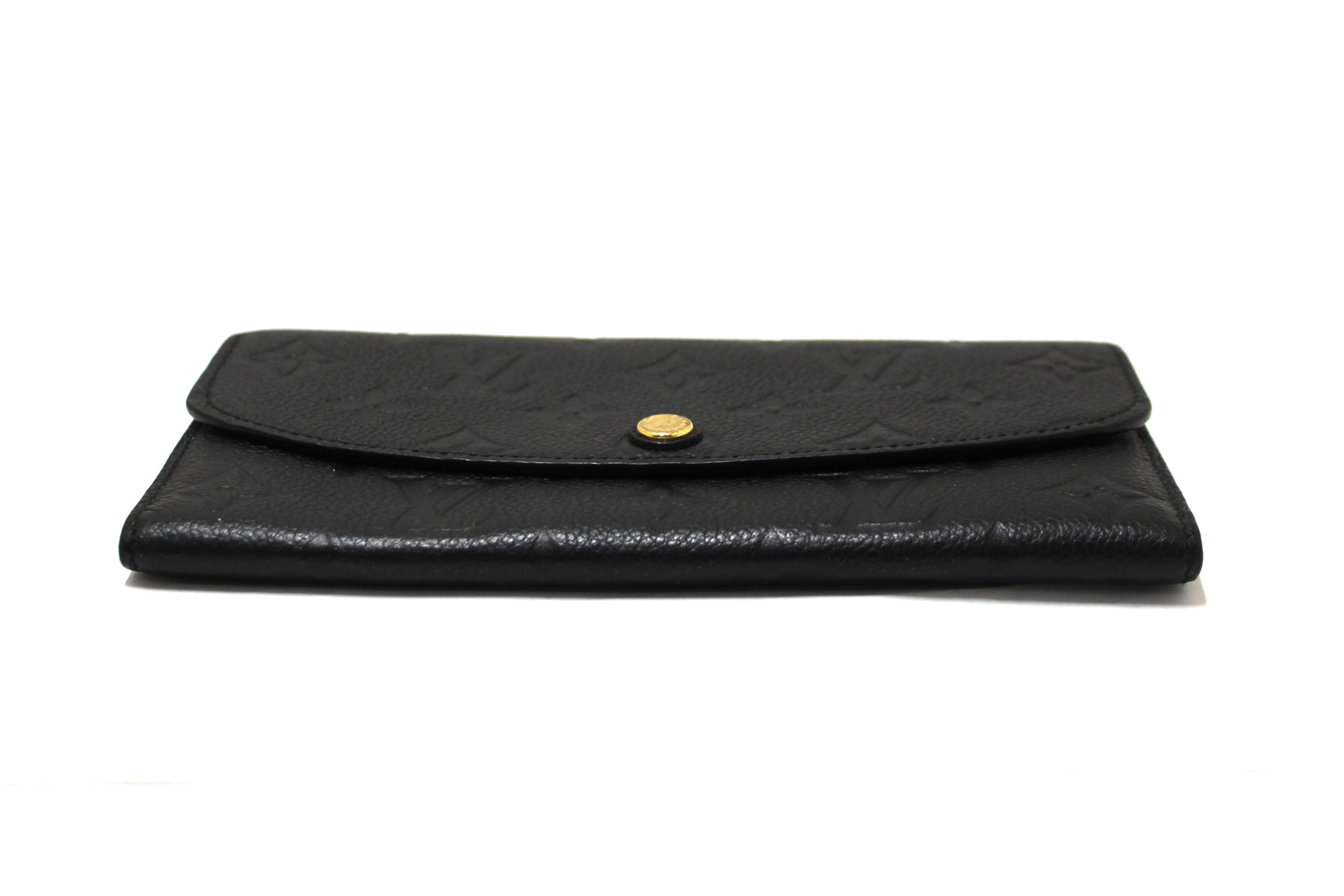 Authentic Louis Vuitton Black Empreinte Emilie Long Wallet