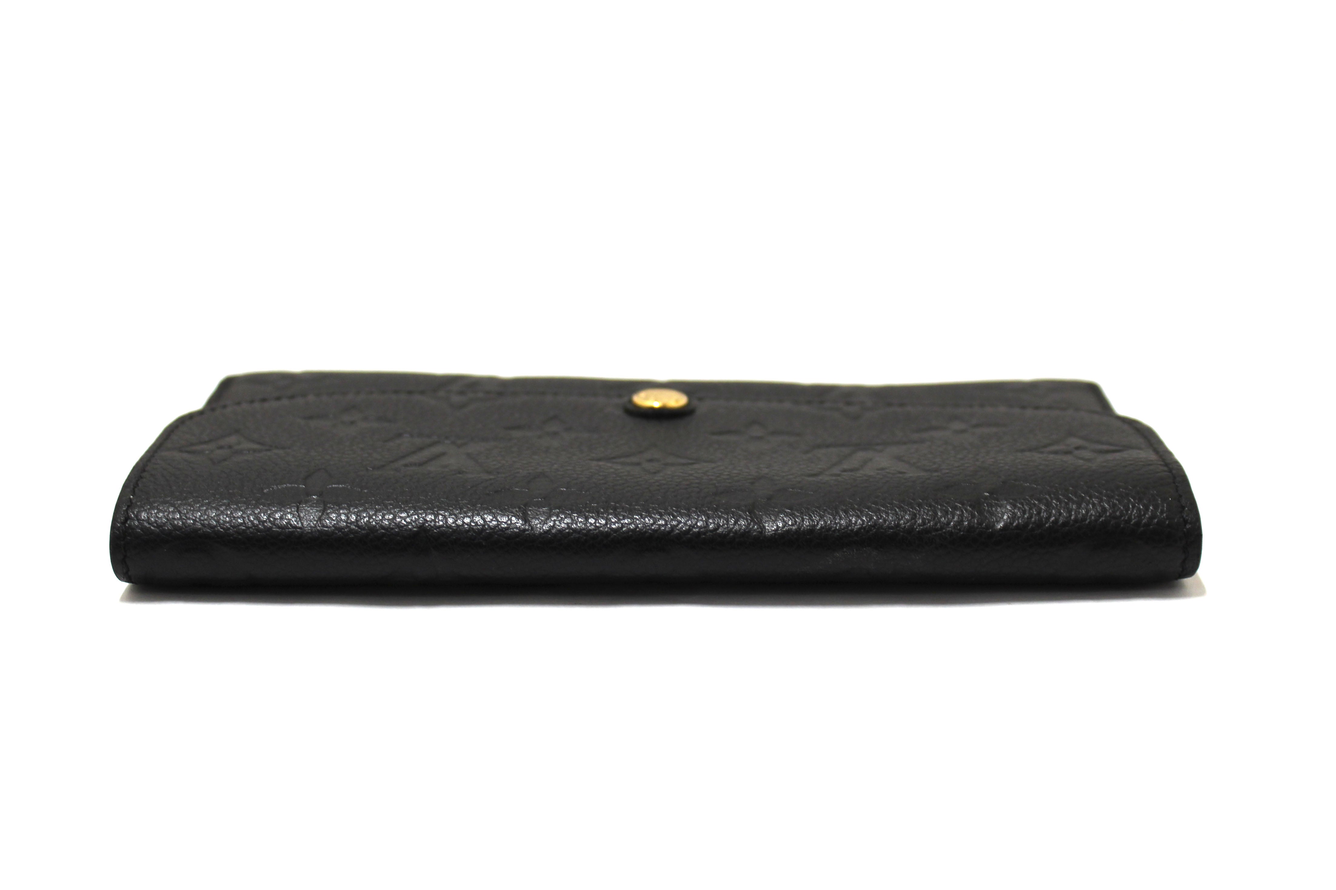 Authentic Louis Vuitton Black Empreinte Emilie Long Wallet