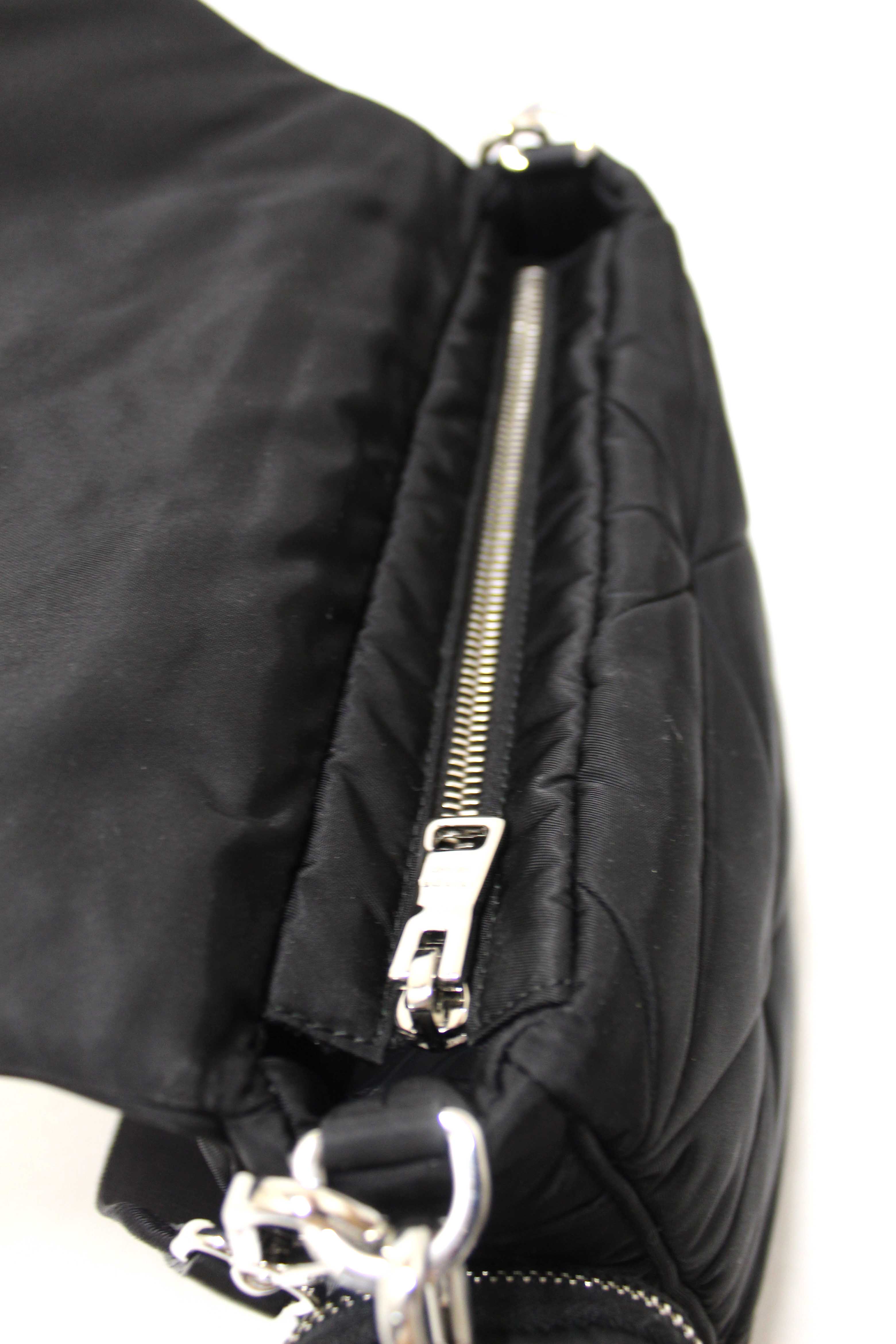 Authentic Prada Black Re-Nylon Padded Shoulder Bag