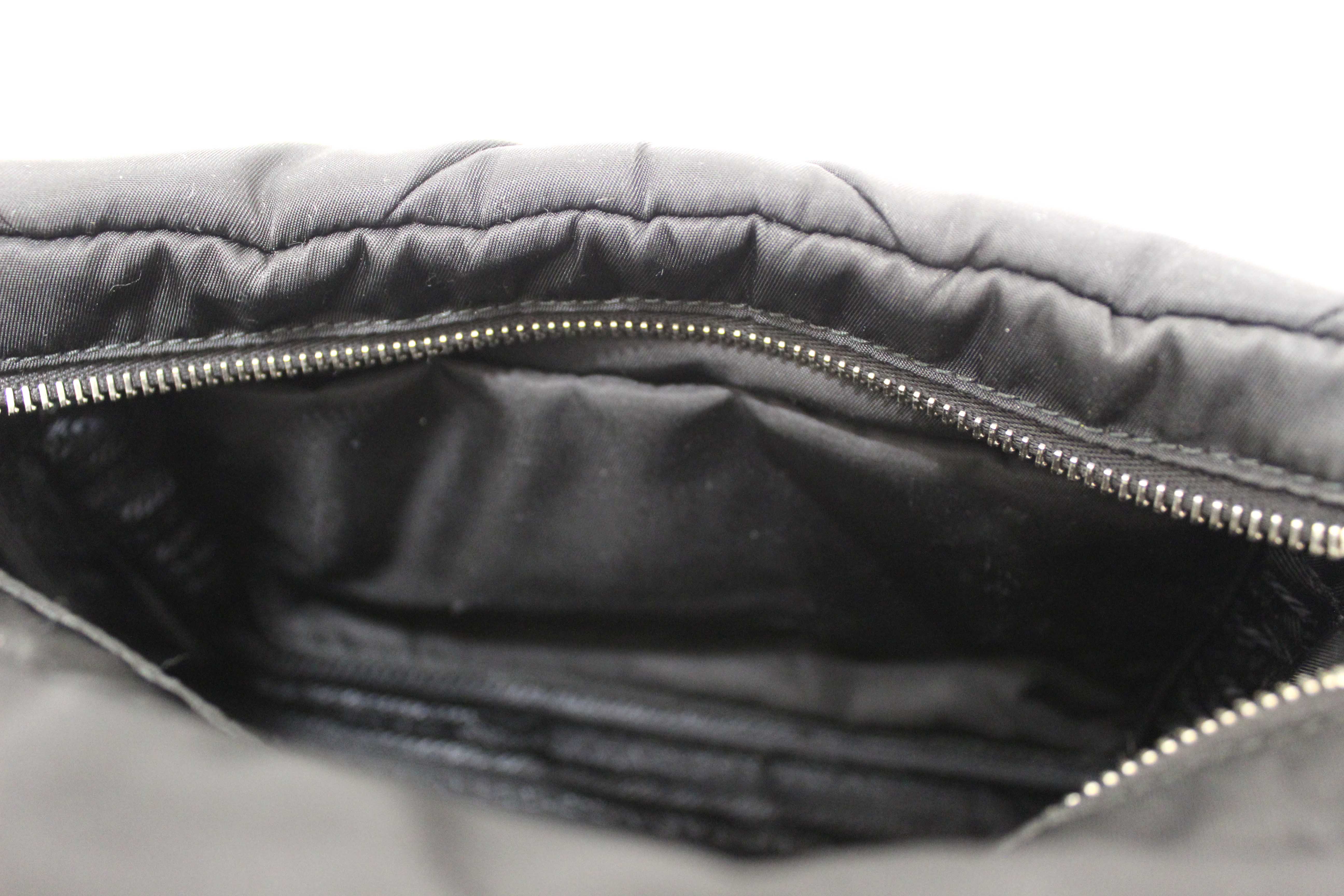 Authentic Prada Black Re-Nylon Padded Shoulder Bag