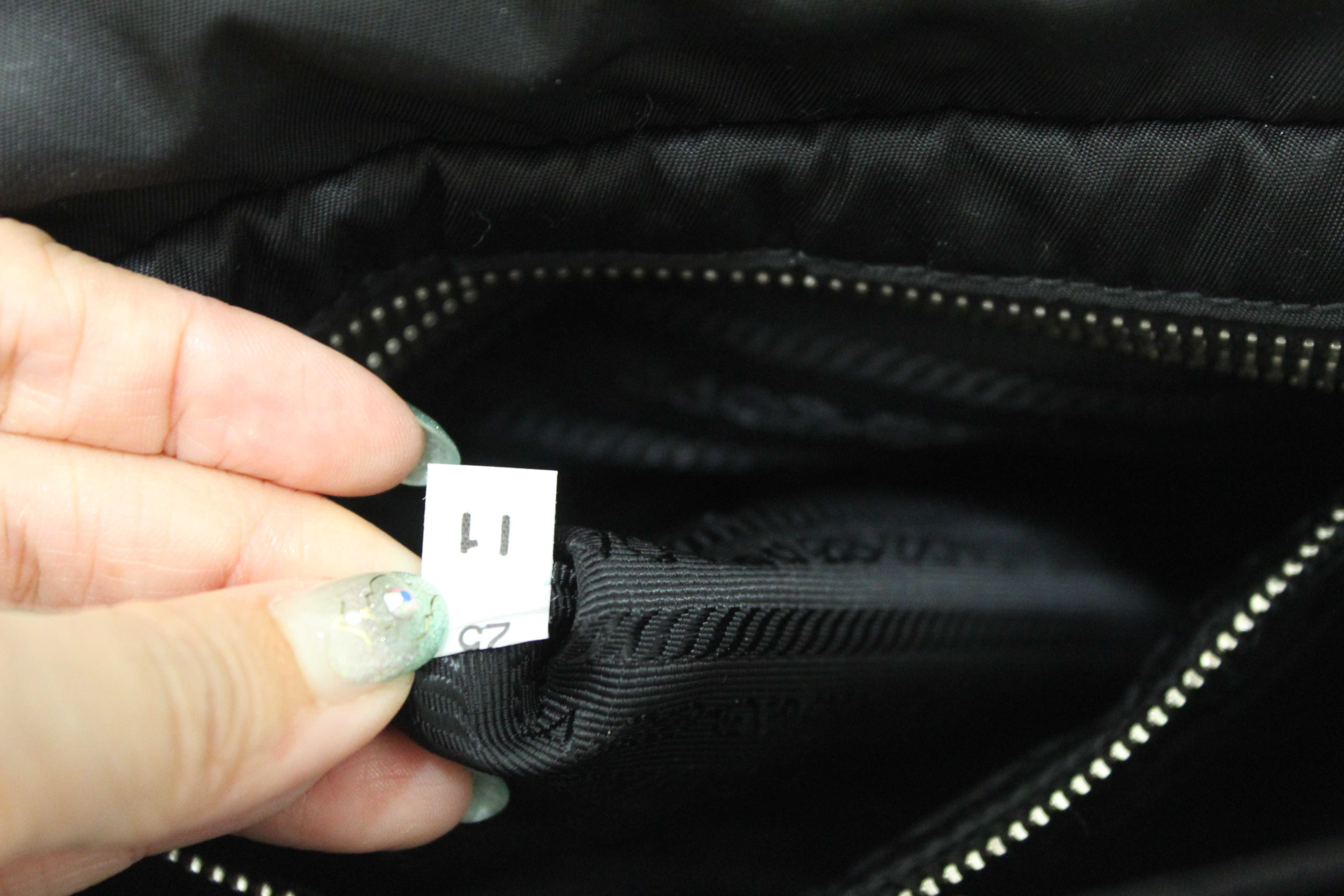 Authentic Prada Black Re-Nylon Padded Shoulder Bag