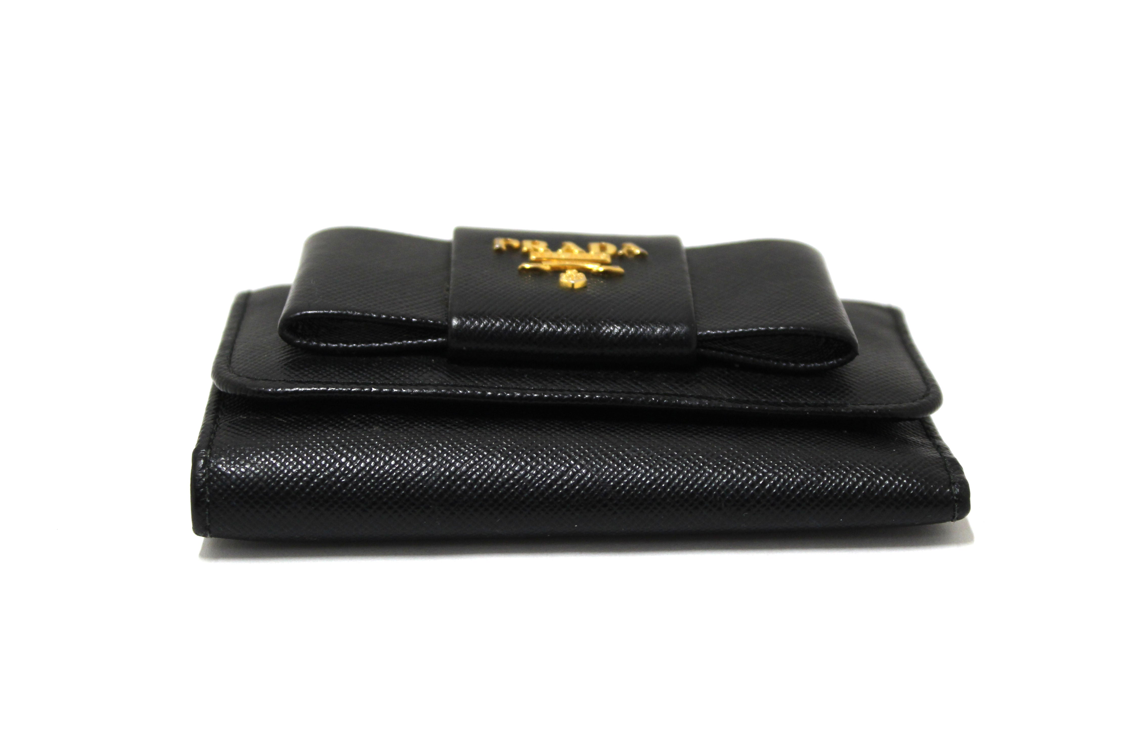 Authentic Prada Black Leather 6 Key Holder Case