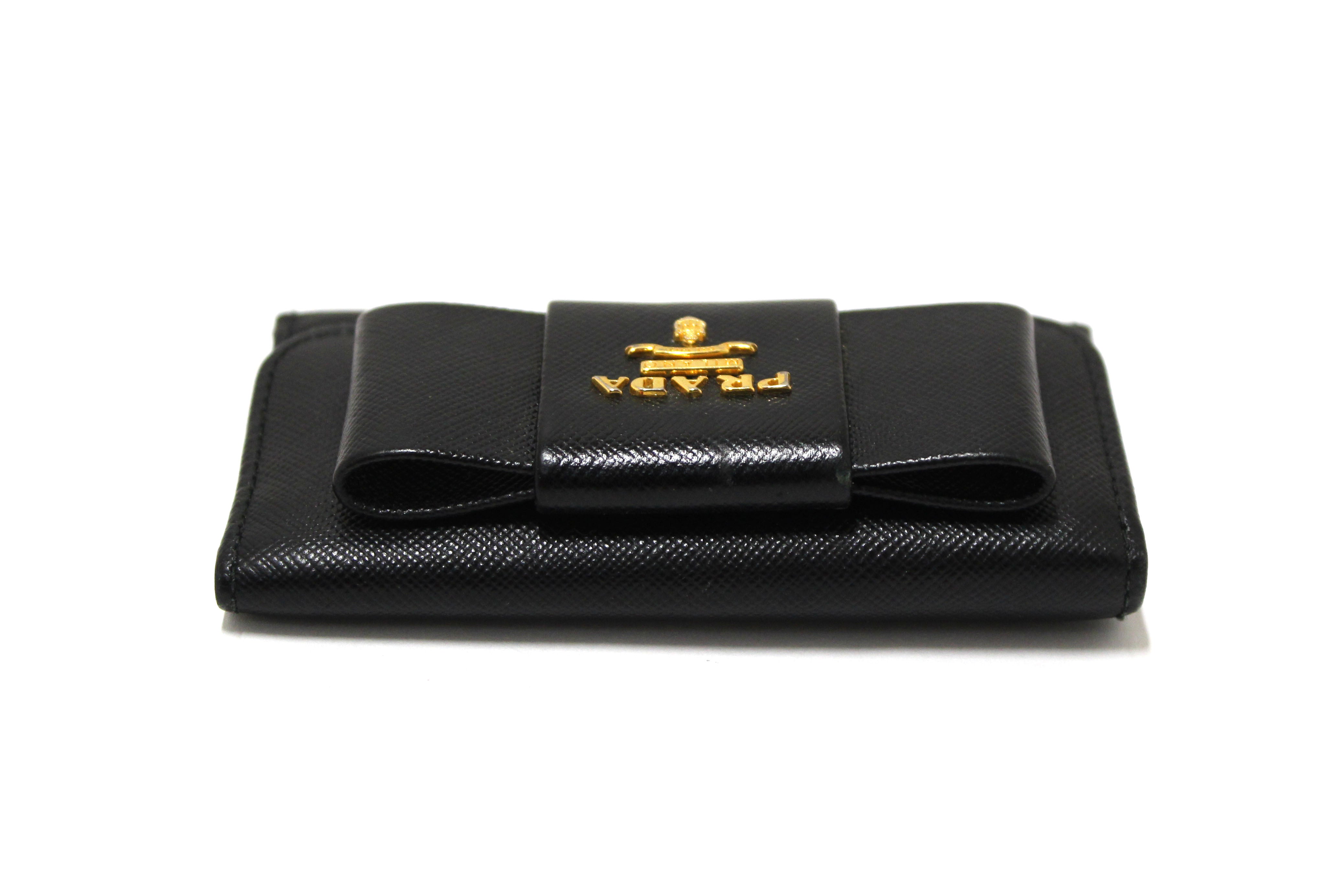 Authentic Prada Black Leather 6 Key Holder Case