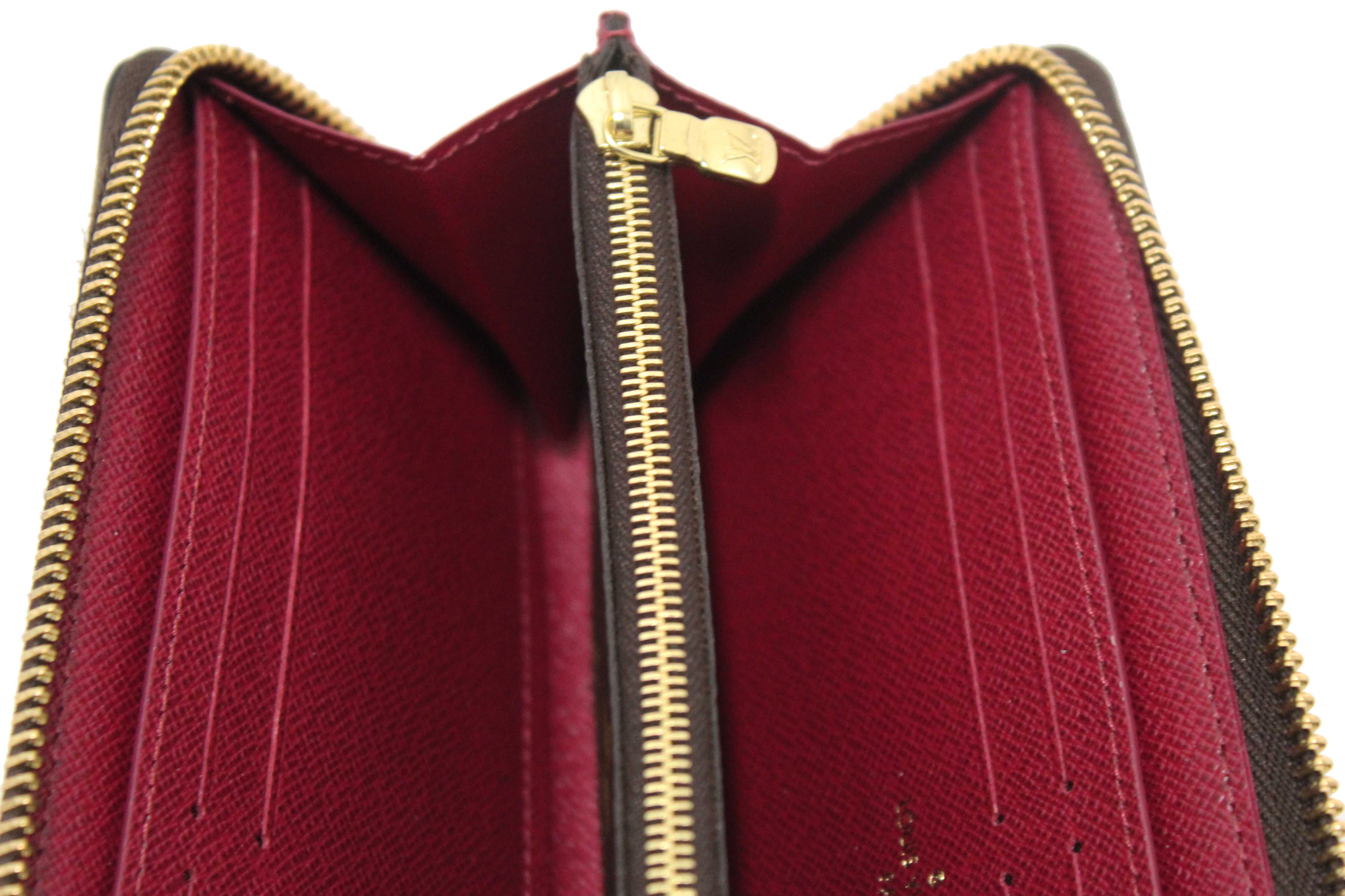 Authentic Louis Vuitton Classic Monogram Fuchsia Clemence Wallet