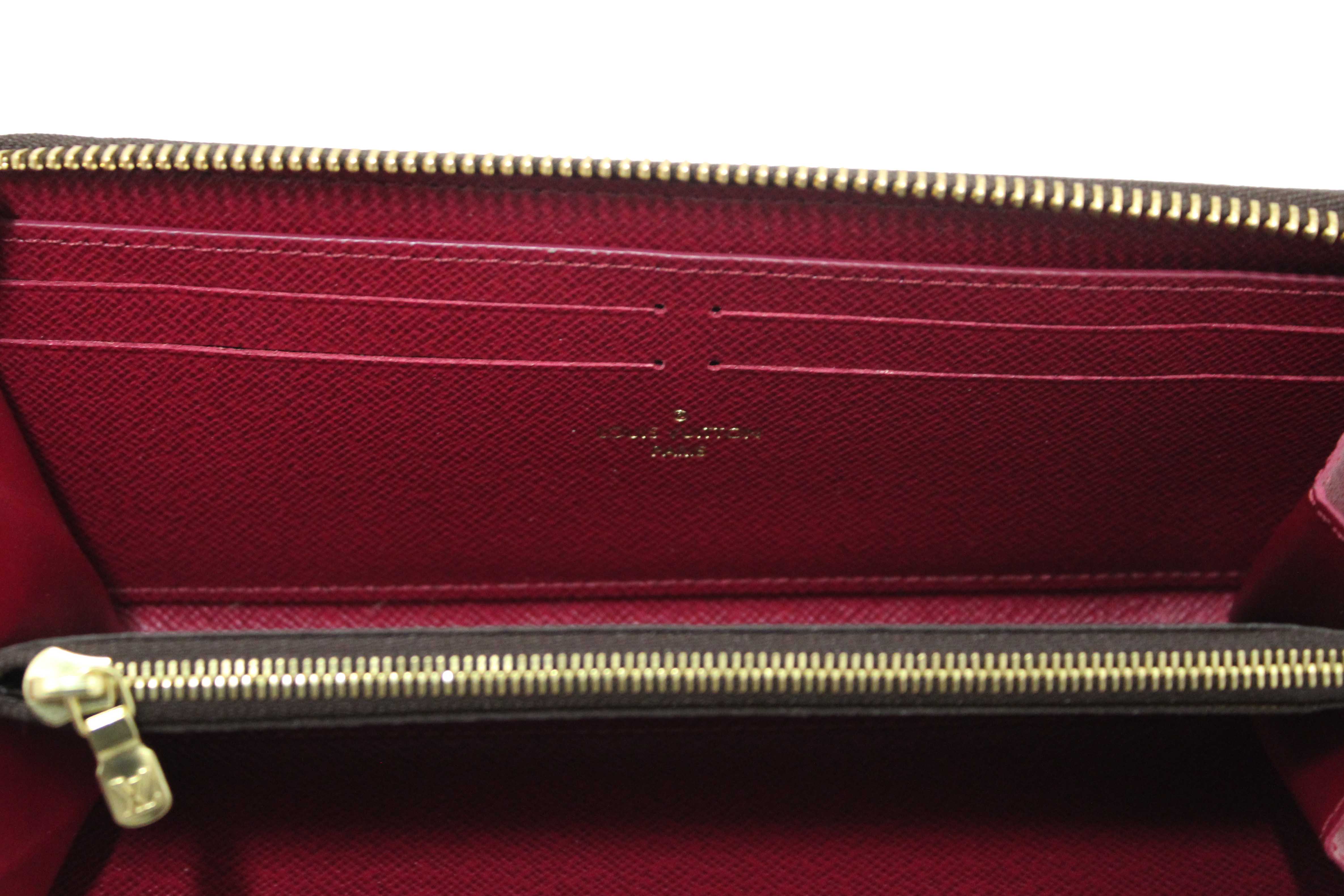 Authentic Louis Vuitton Classic Monogram Fuchsia Clemence Wallet
