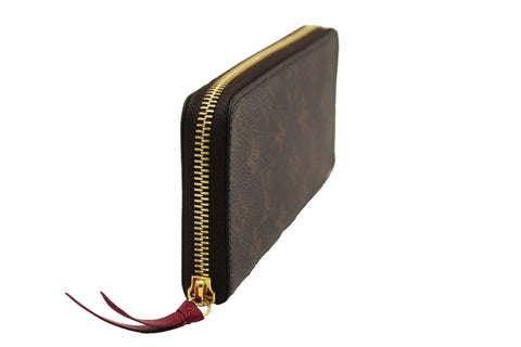 Authentic Louis Vuitton Classic Monogram Fuchsia Clemence Wallet