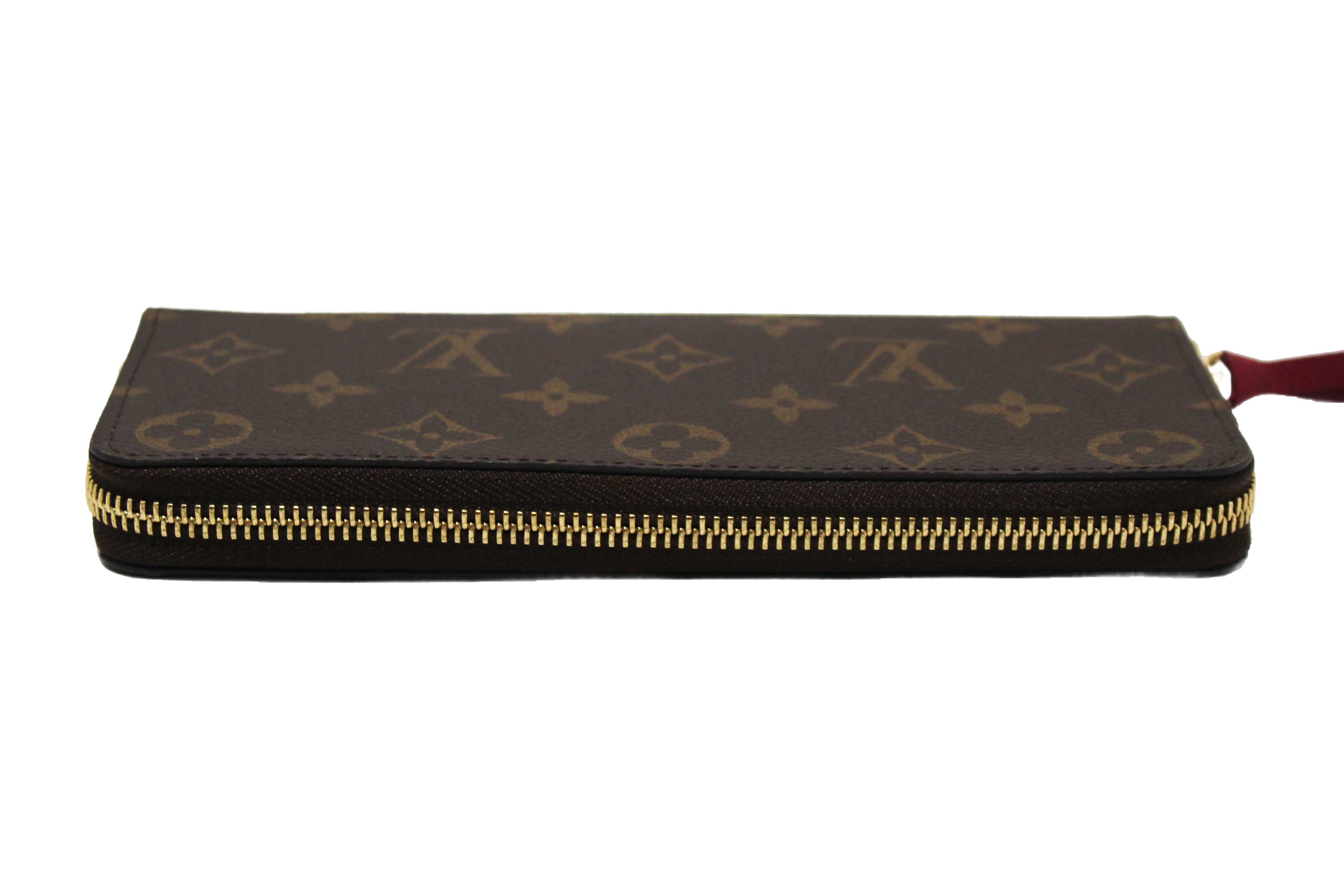 Authentic Louis Vuitton Classic Monogram Fuchsia Clemence Wallet