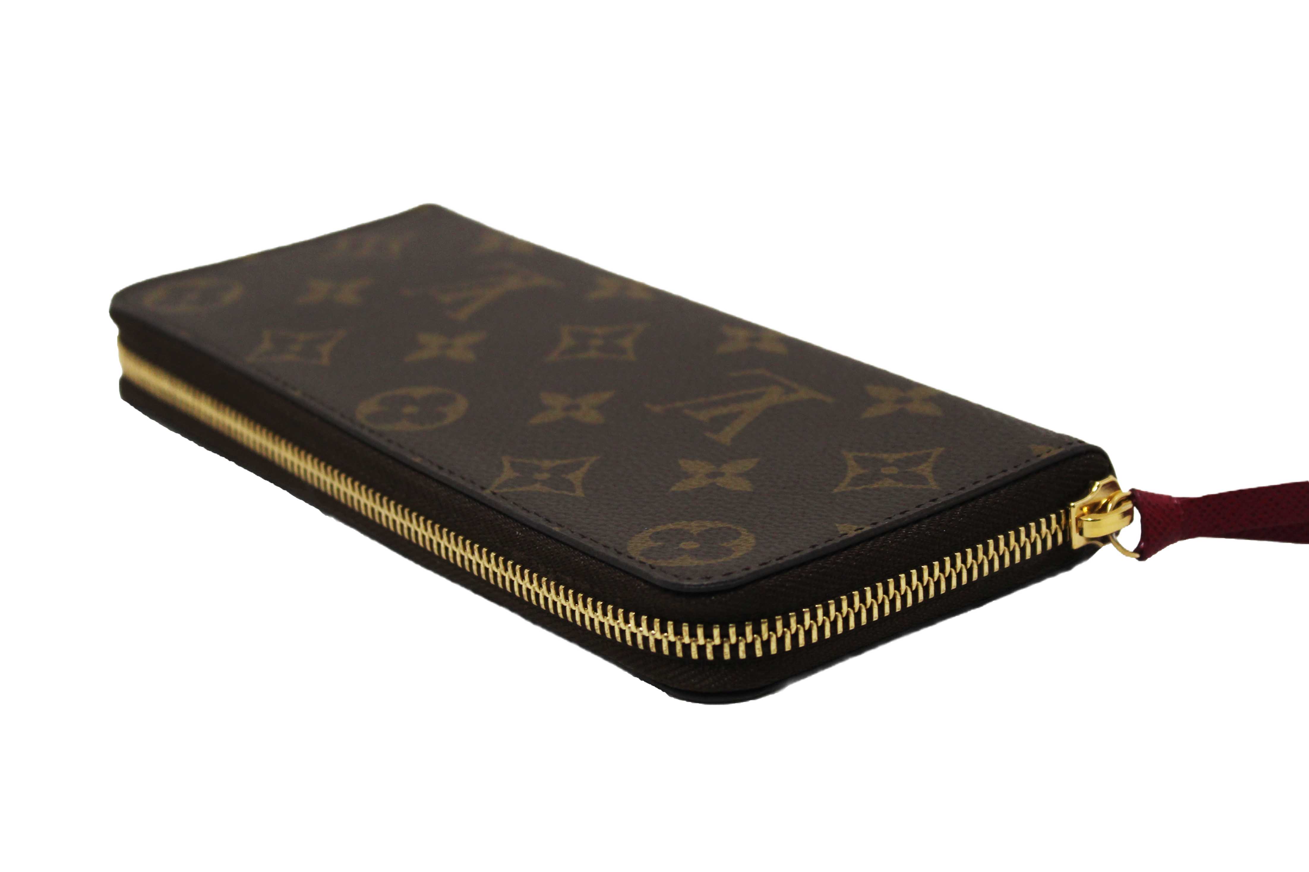 Authentic Louis Vuitton Classic Monogram Fuchsia Clemence Wallet