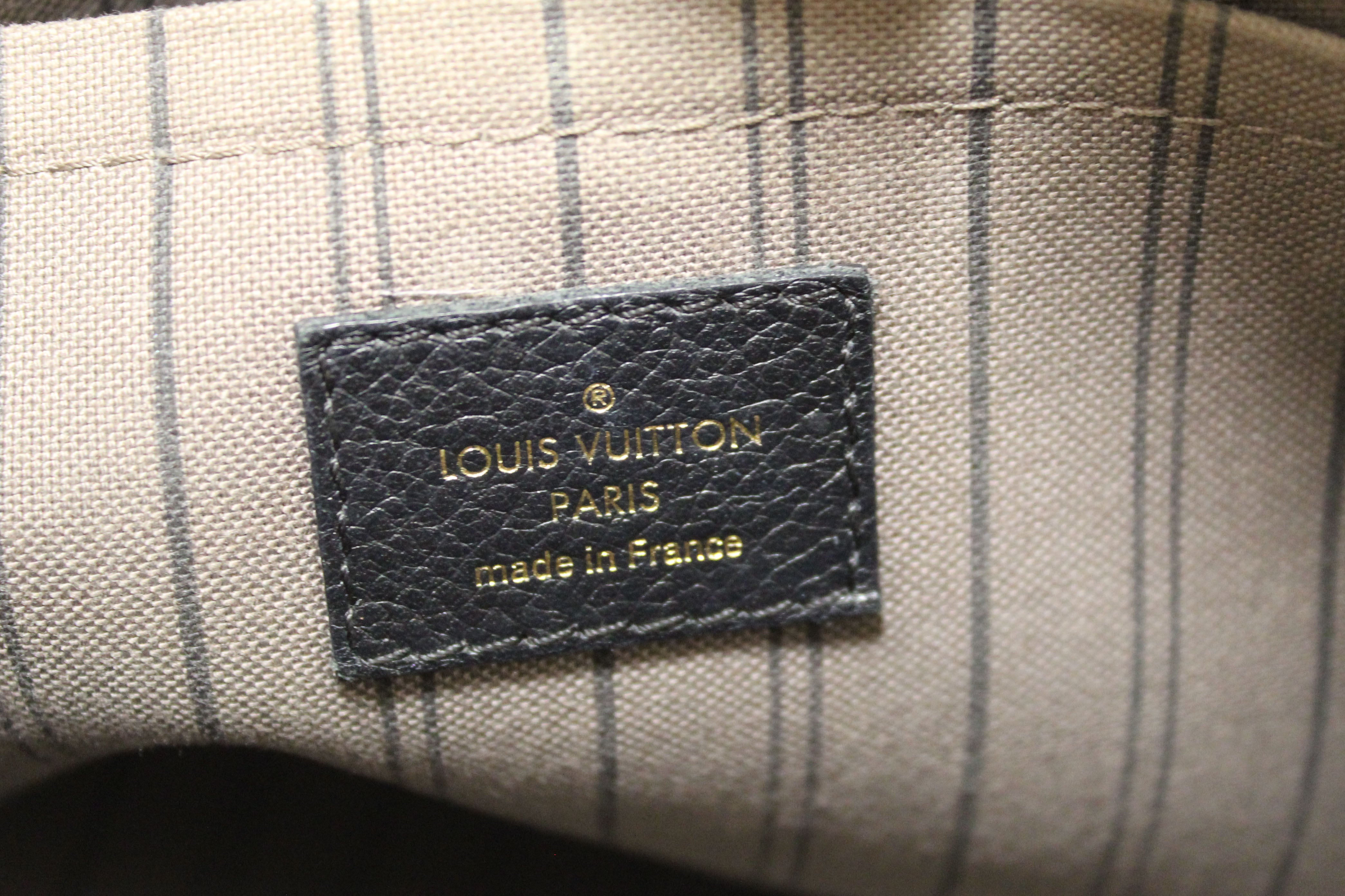 Authentic Louis Vuitton Black Monogram Empreinte Leather Mazarine PM Bag