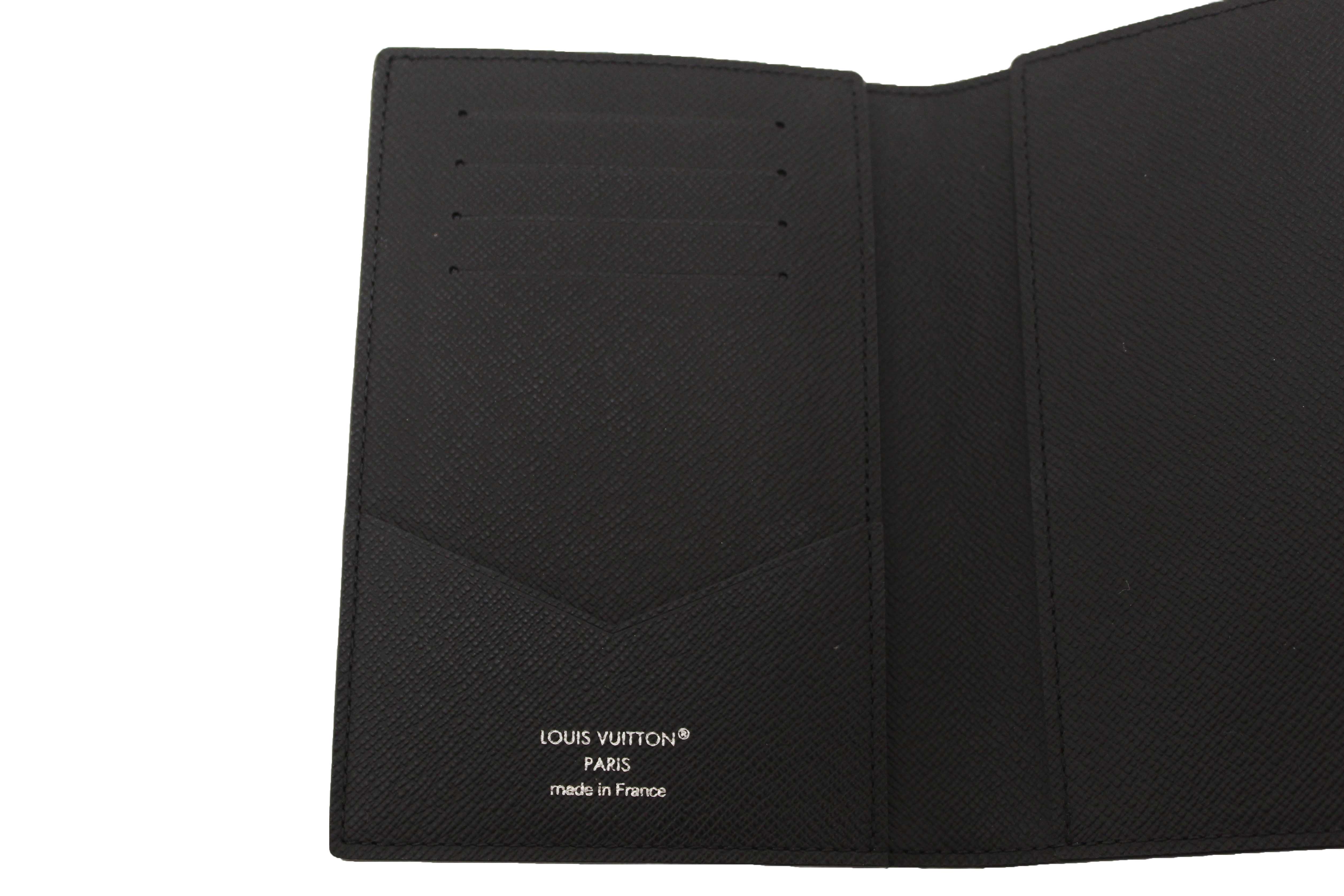 Authentic Louis Vuitton Monogram Eclipse Canvas Passport Cover Holder