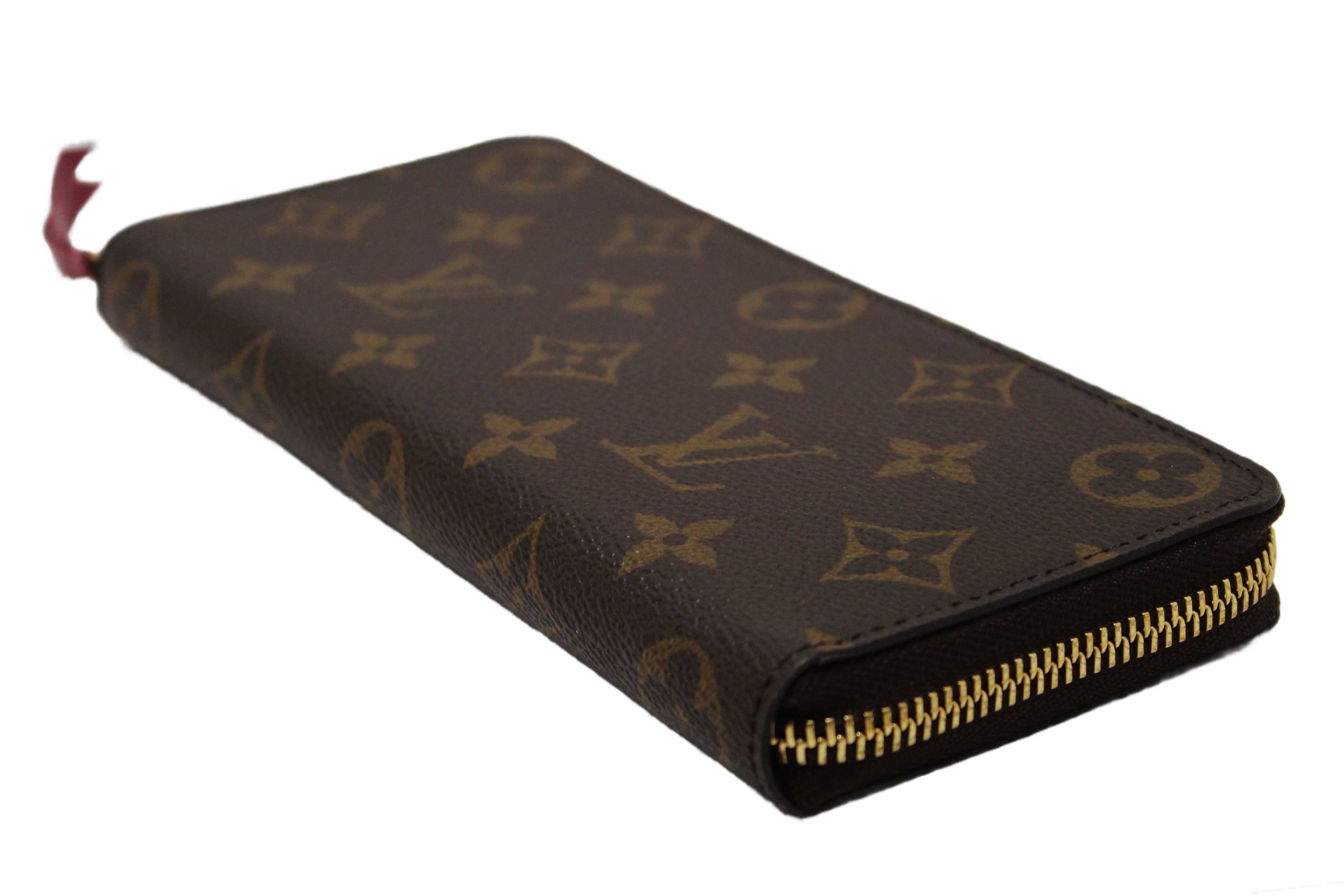 Authentic Louis Vuitton Classic Monogram Fuchsia Clemence Wallet