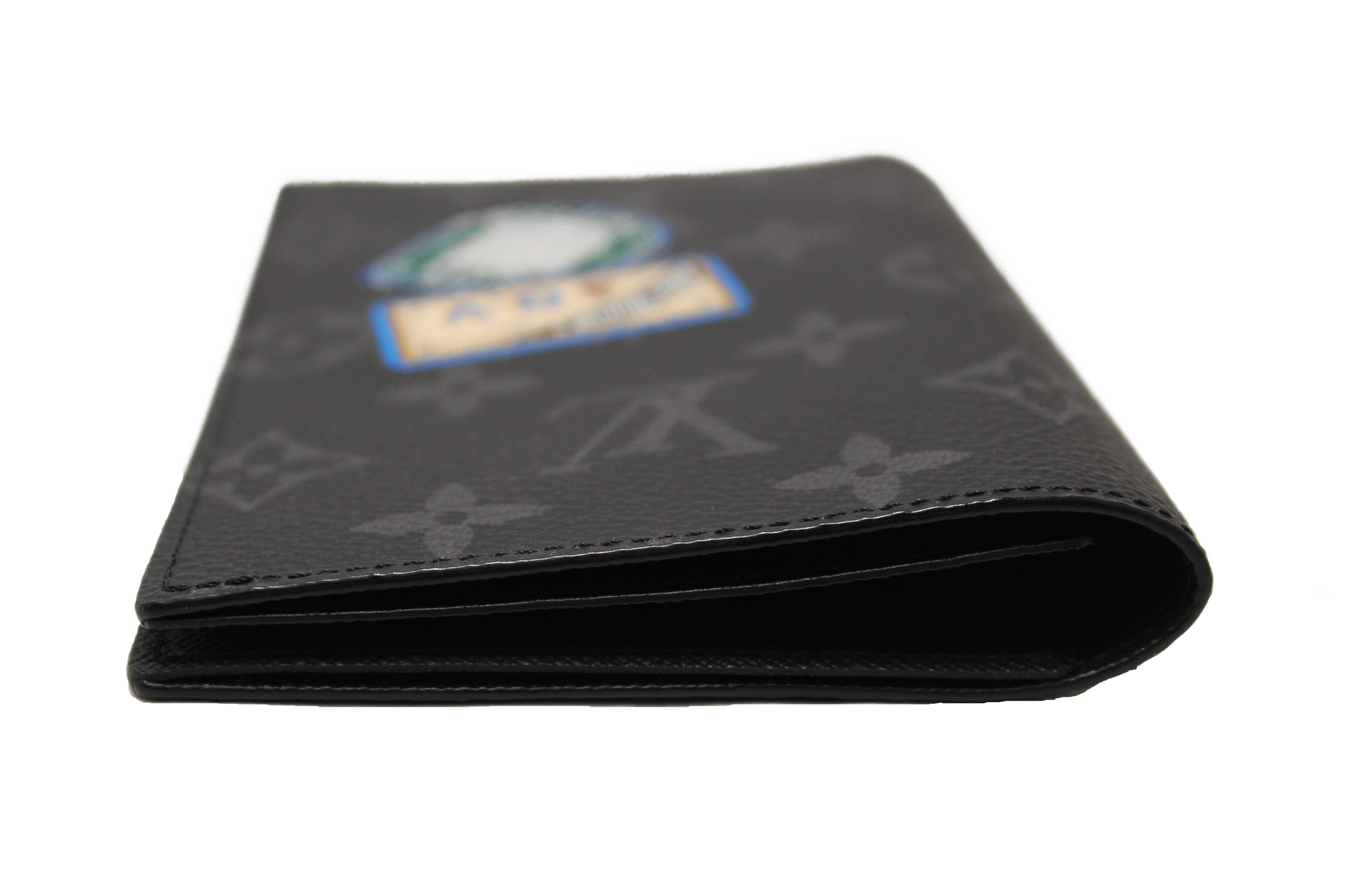 Authentic Louis Vuitton Monogram Eclipse Canvas Passport Cover Holder