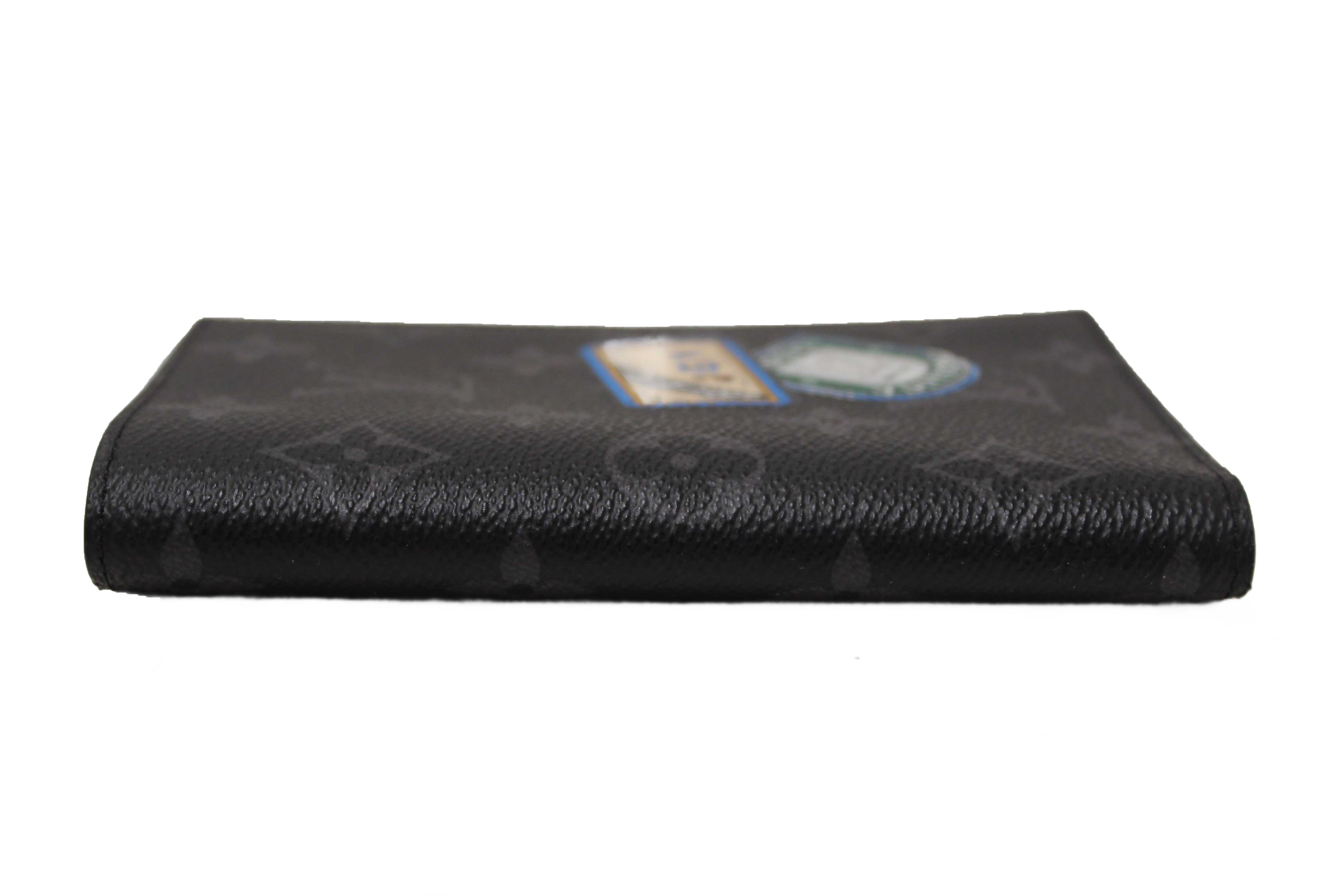 Authentic Louis Vuitton Monogram Eclipse Canvas Passport Cover Holder