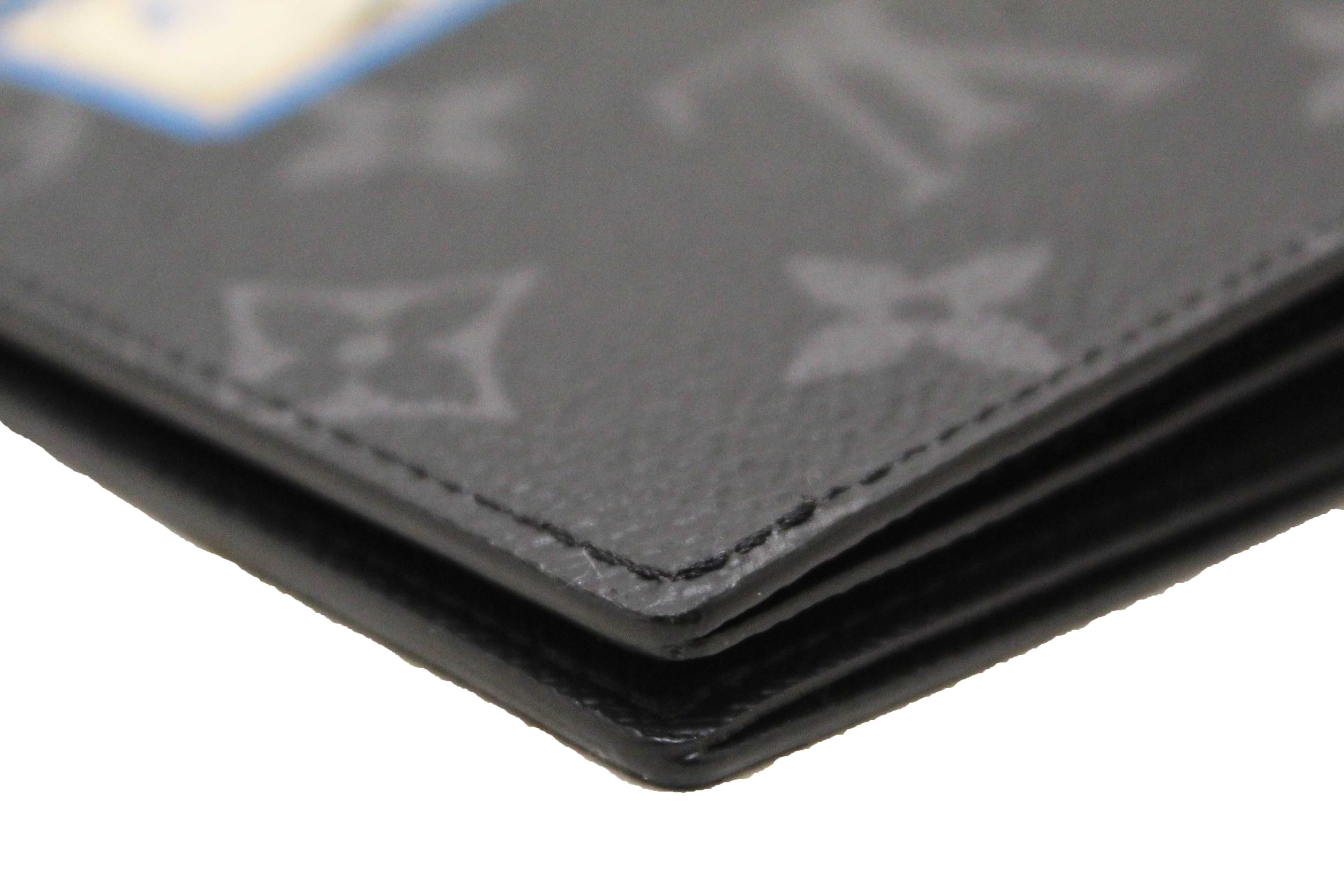 Authentic Louis Vuitton Monogram Eclipse Canvas Passport Cover Holder