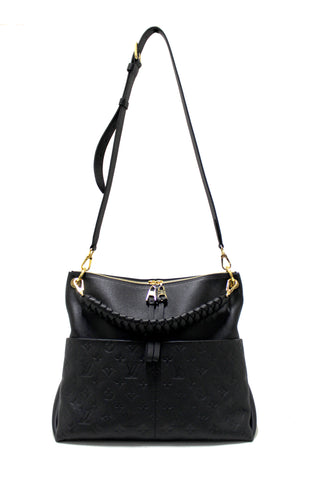 Authentic Louis Vuitton Black Monogram Empreinte Leather Maida Hobo Bag