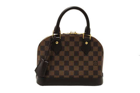 Authentic Louis Vuitton Damier Ebene Canvas Alma BB Handbag