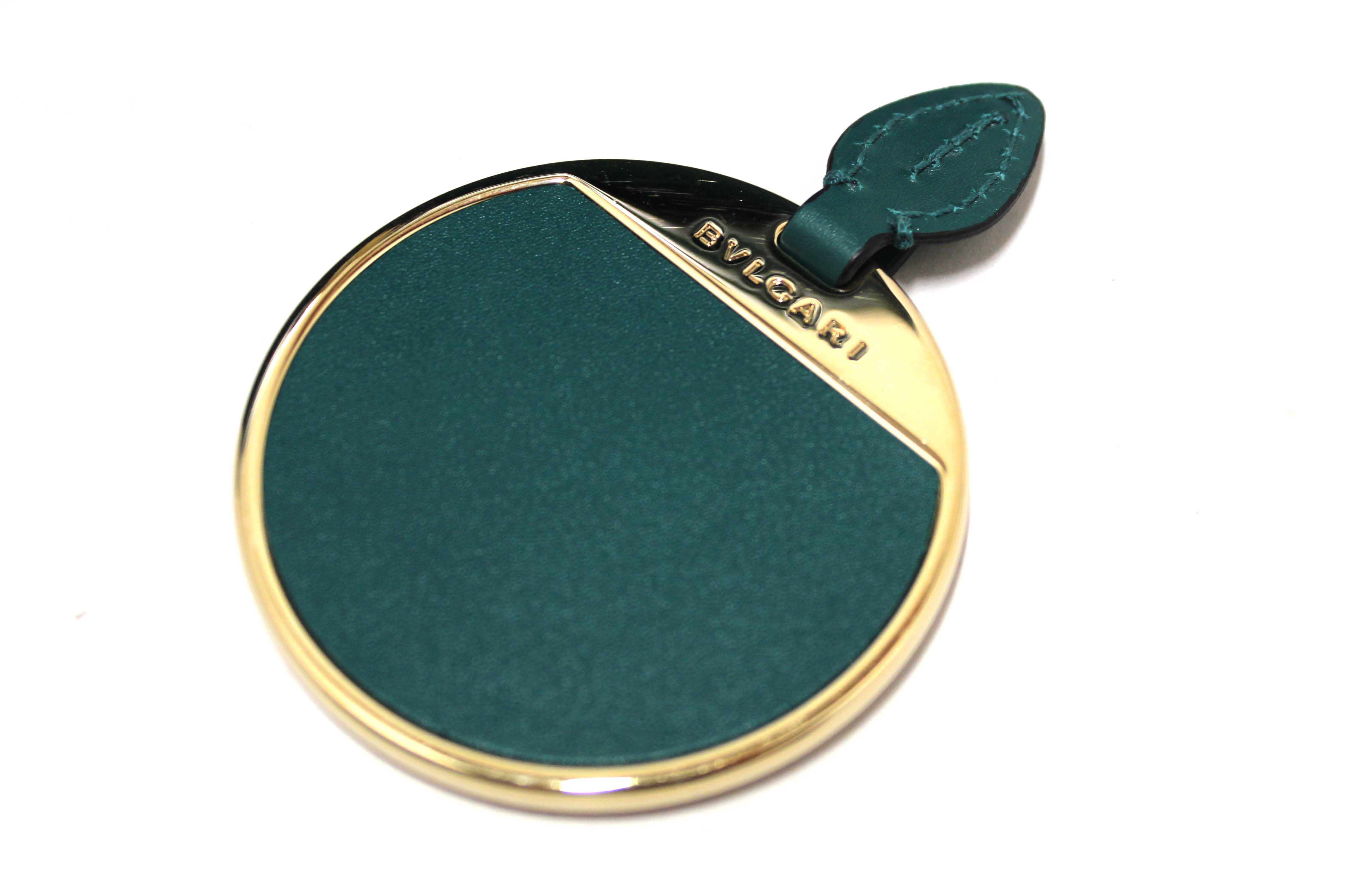 Authentic Bvlgari Emerald Green Calfskin Leather Snake Chain Small Serpenti Forever Crossbody Bag