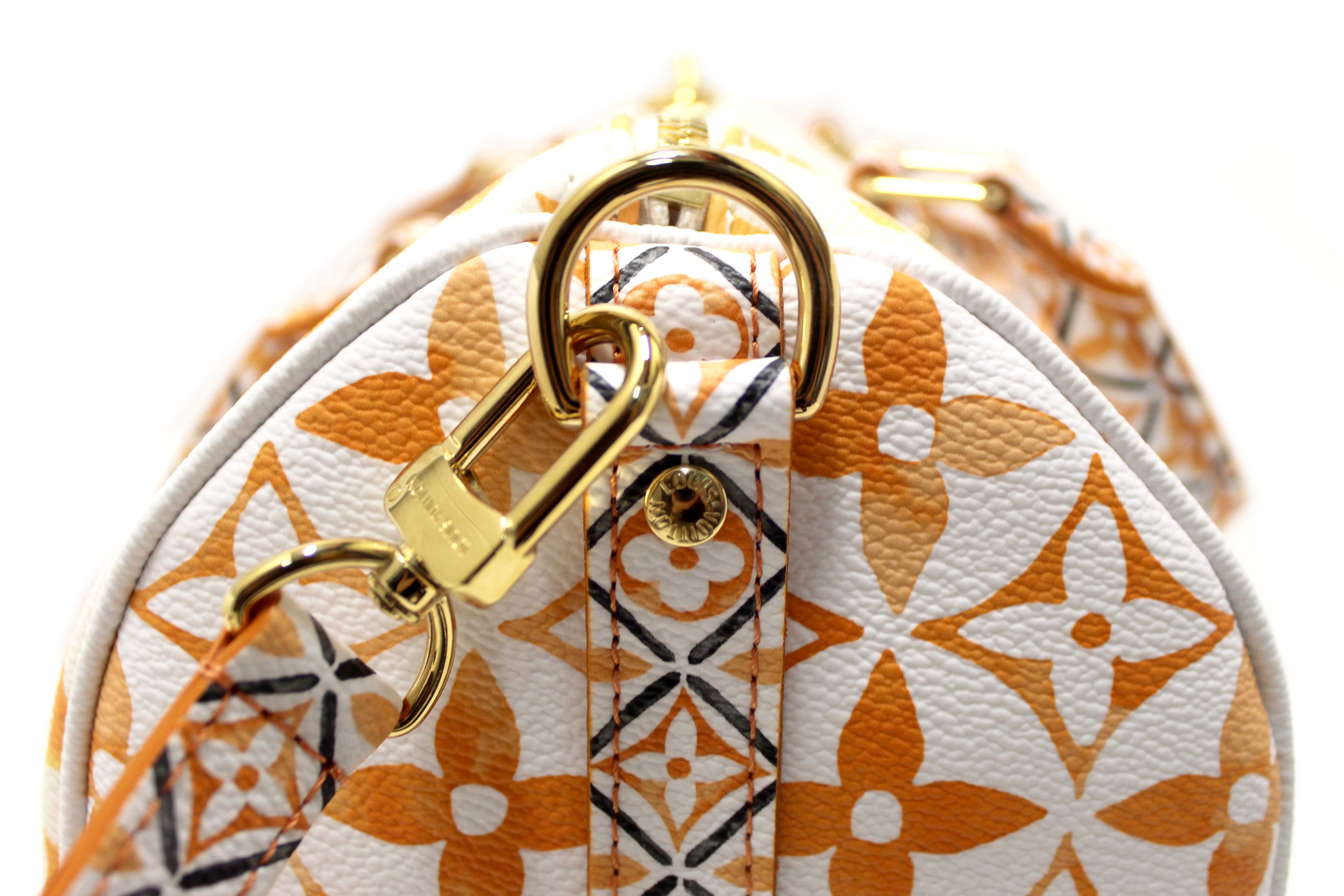 Authentic NEW Louis Vuitton Limited Edition Beige/Orange Monogram Giant By The Pool 2.0 Speedy 25 Bandouliere Bag