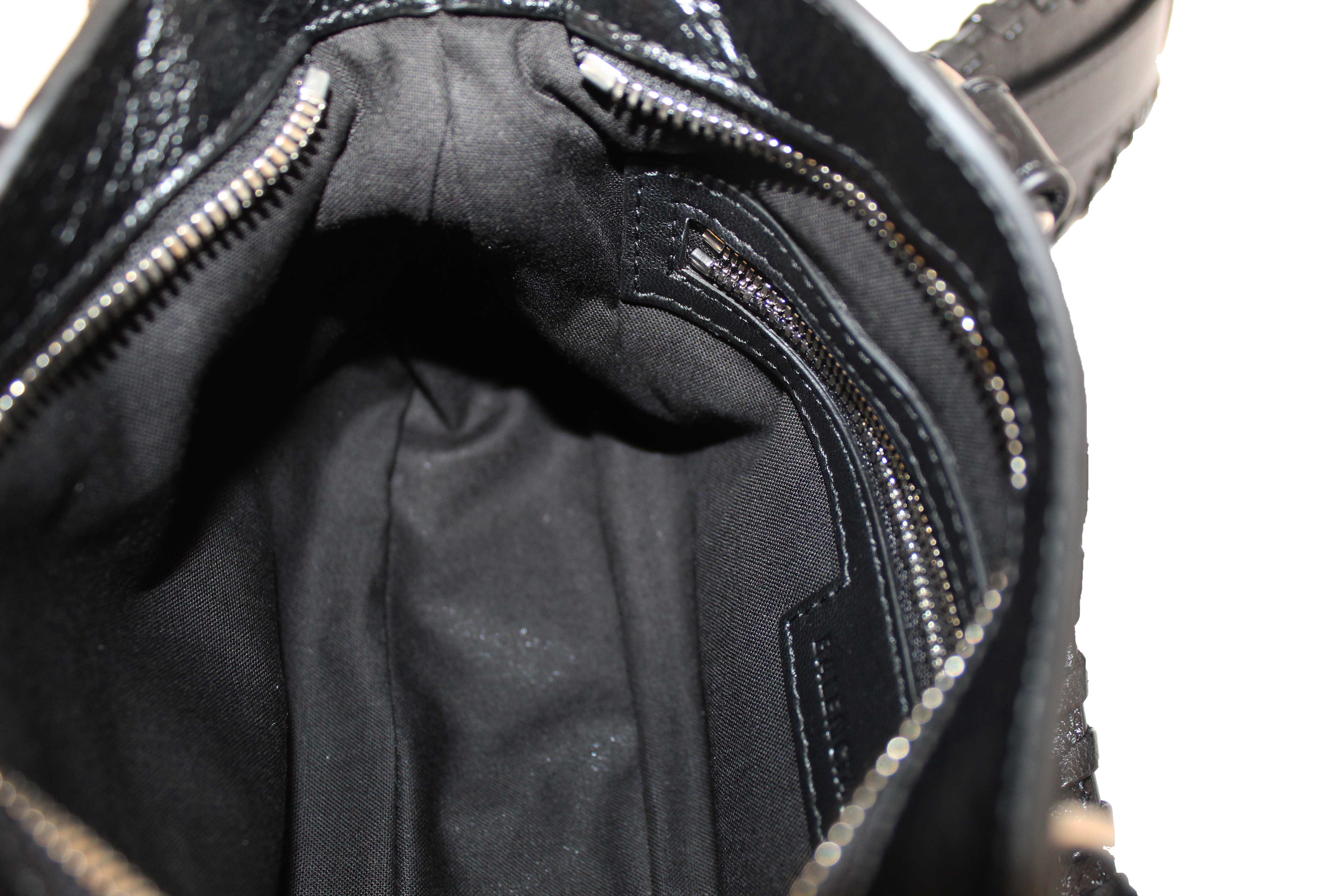 Authentic NEW Balenciaga Black Arena Lambskin Leather Neo Cagole Small Tote Bag