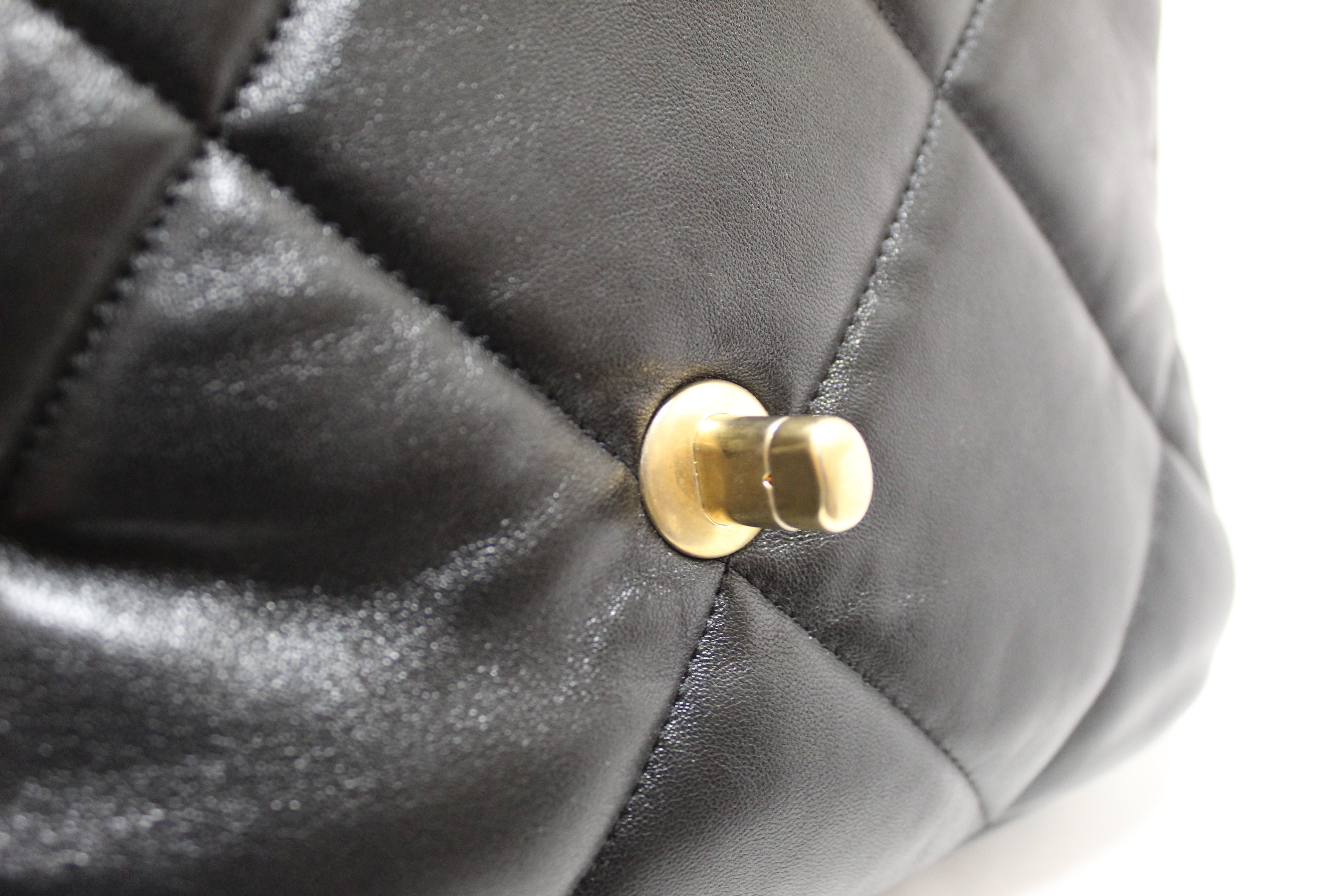 Authentic Chanel 19 Small Black Quilted Lambskin Leather Shoulder Crossbody Bag