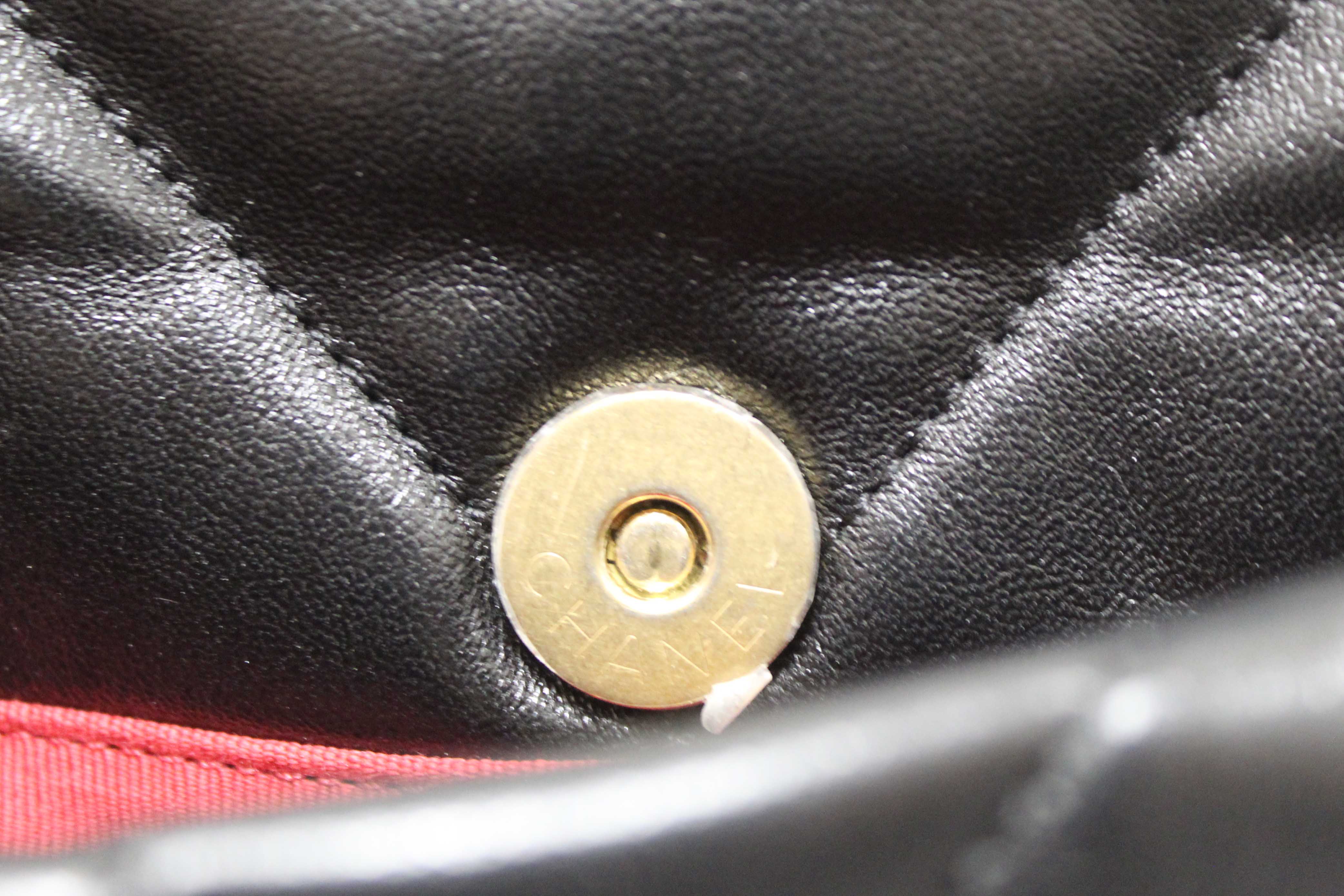 Authentic Chanel 19 Small Black Quilted Lambskin Leather Shoulder Crossbody Bag