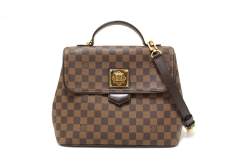 Authentic Louis Vuitton Damier Ebene Bergamo MM Shoulder Bag