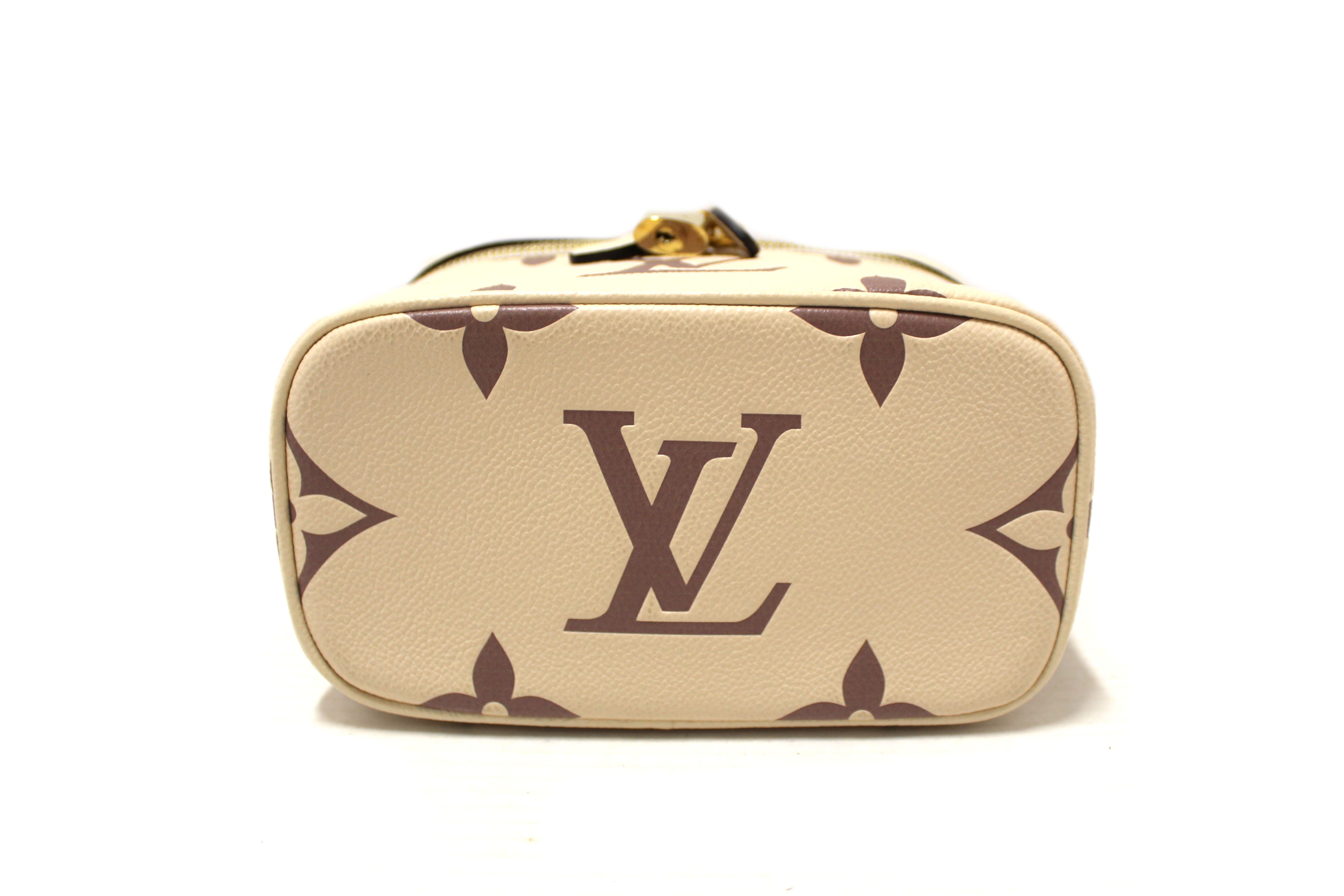 Authentic Louis Vuitton Beige Empreinte Monogram Leather Giant Vanity PM Shoulder Bag