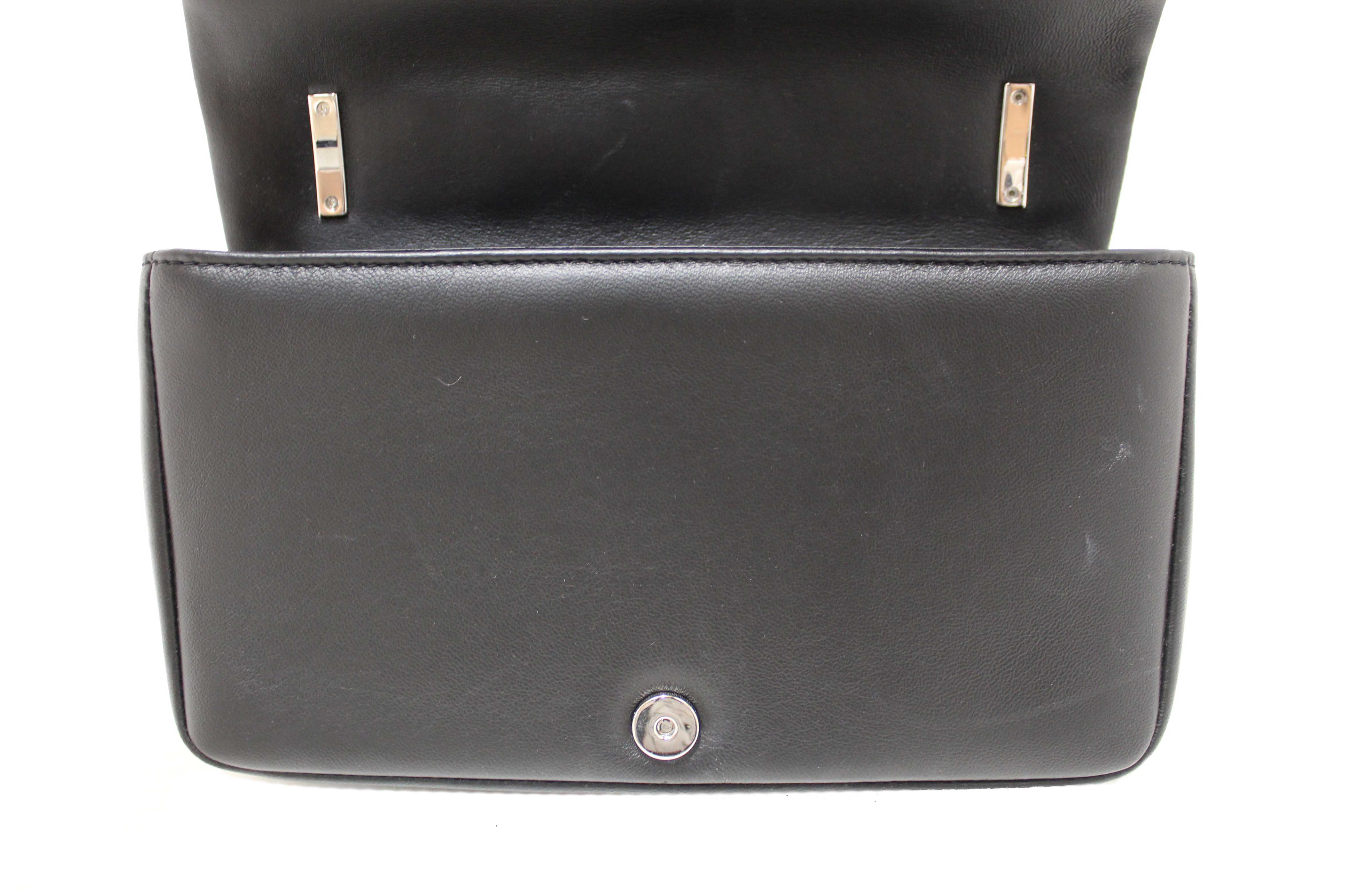 Authentic Burberry Black Lambskin Quilted Medium Lola Crossbody Bag