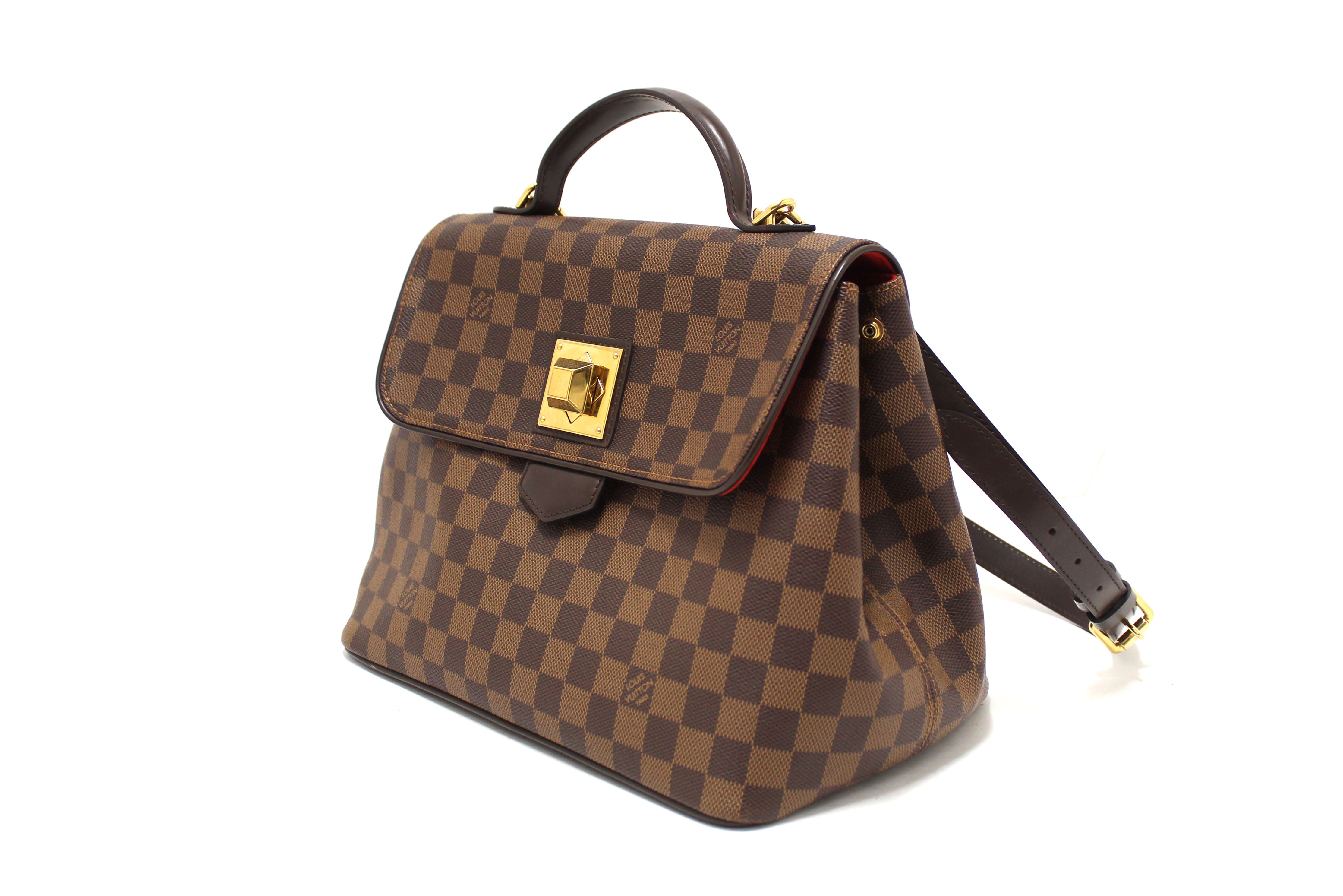 Authentic Louis Vuitton Damier Ebene Bergamo MM Shoulder Bag