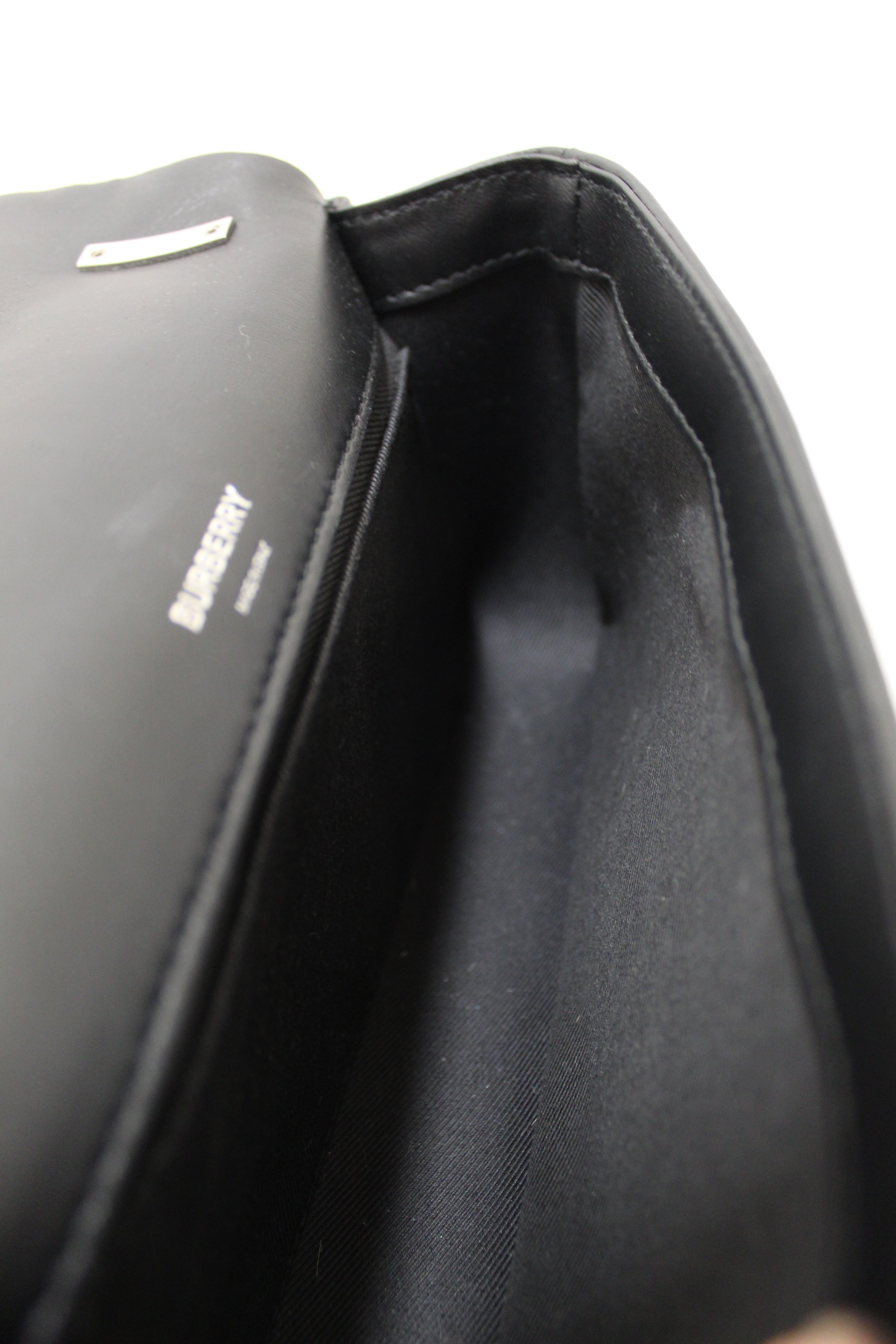 Authentic Burberry Black Lambskin Quilted Medium Lola Crossbody Bag