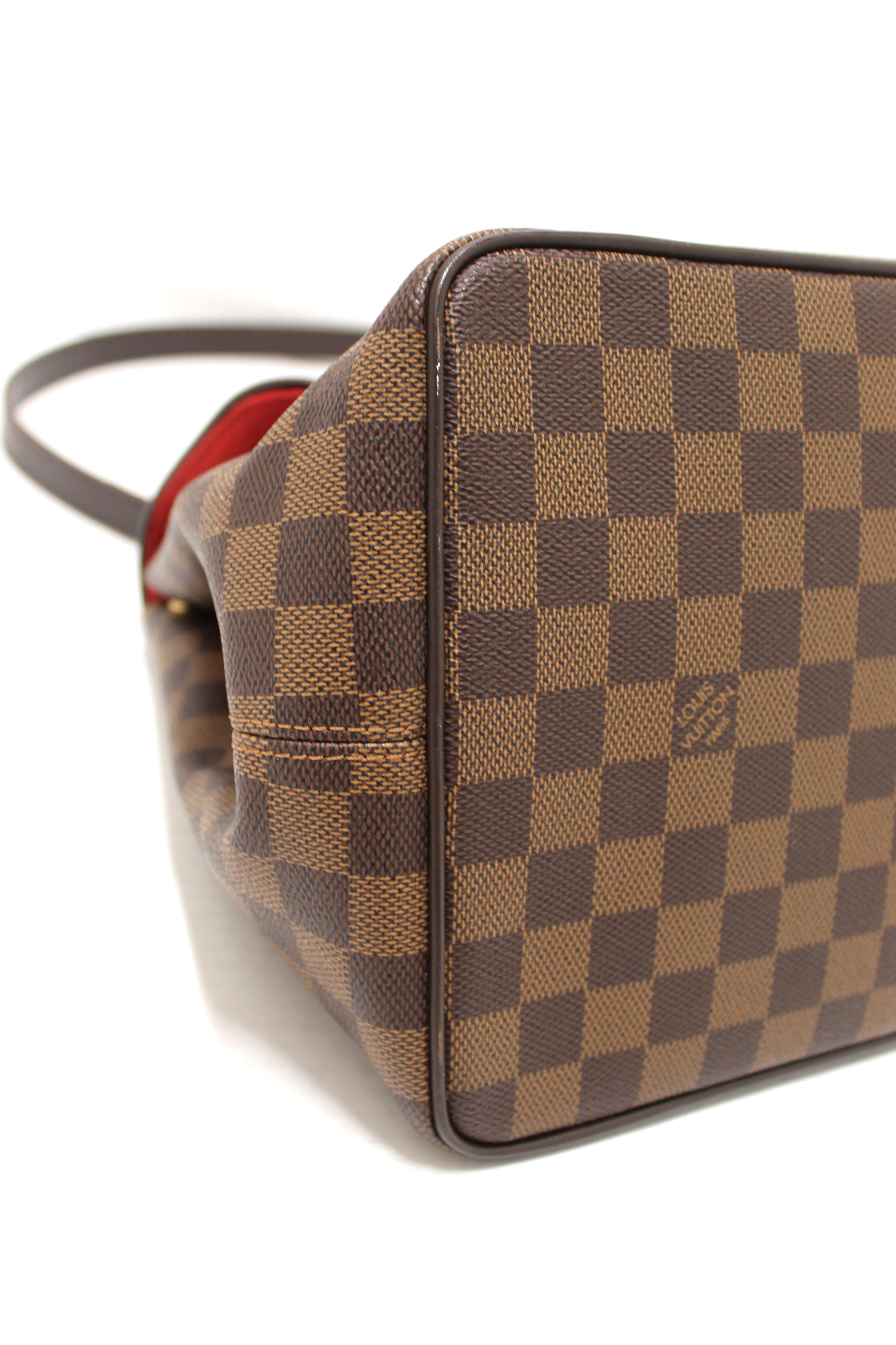 Authentic Louis Vuitton Damier Ebene Bergamo MM Shoulder Bag