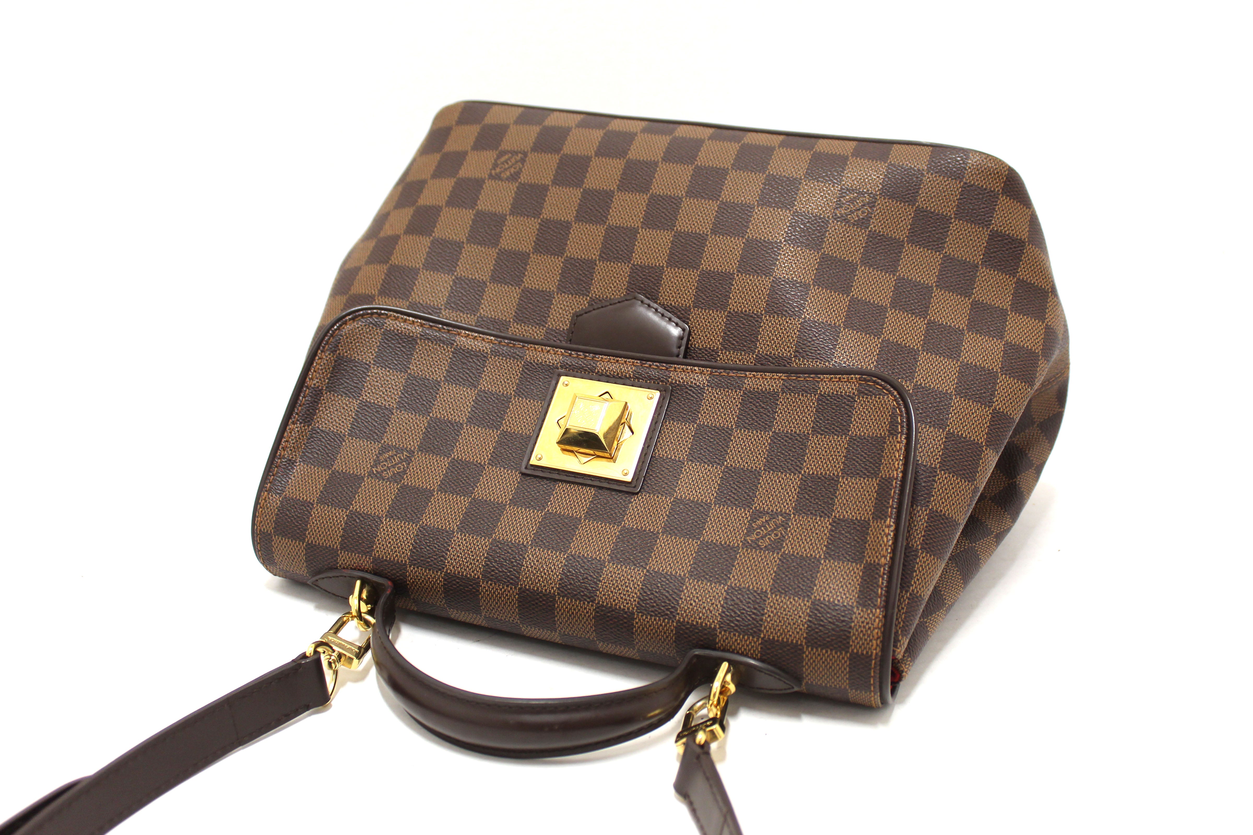 Authentic Louis Vuitton Damier Ebene Bergamo MM Shoulder Bag