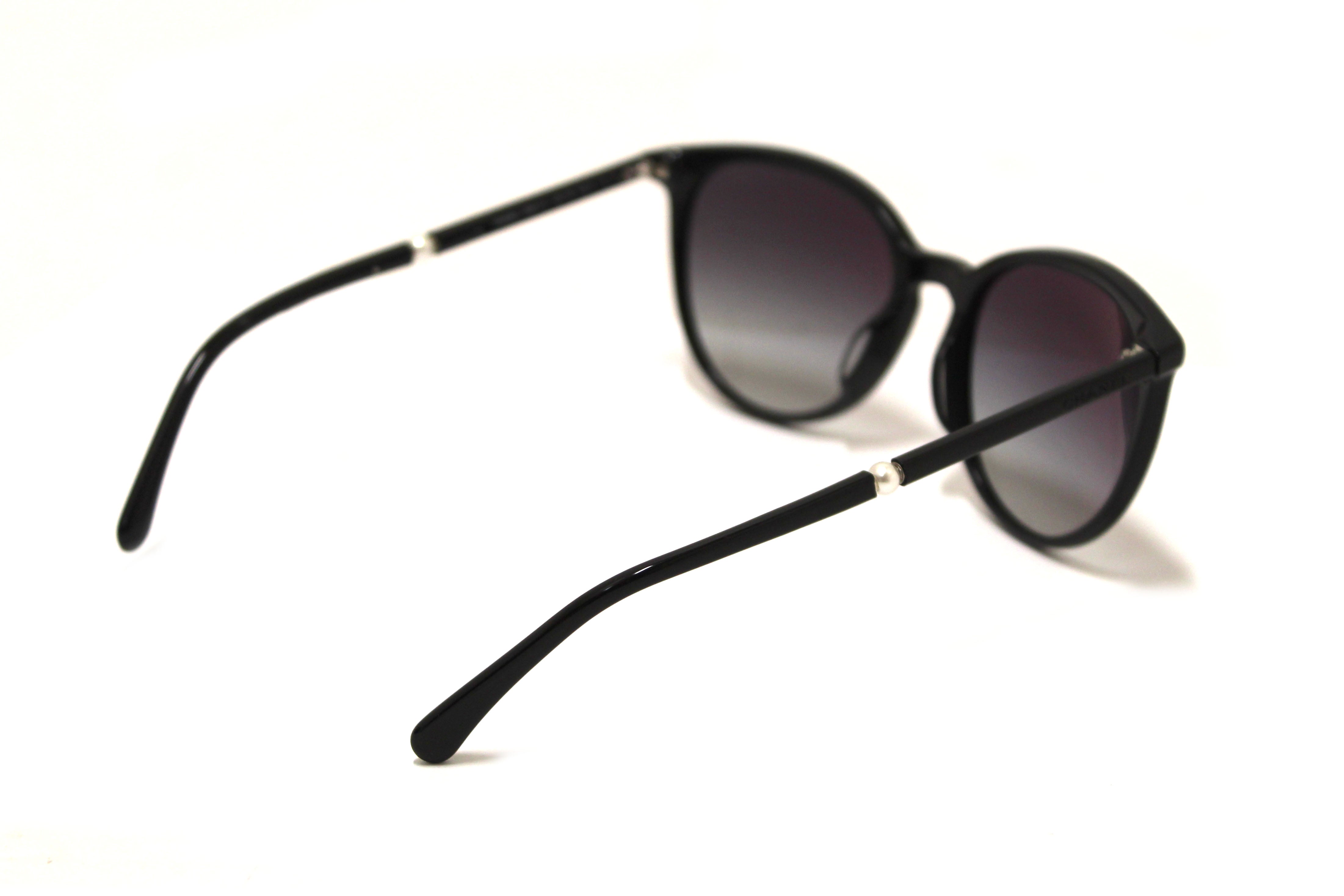 Authentic Chanel Black Acetate Pearl sunglasses