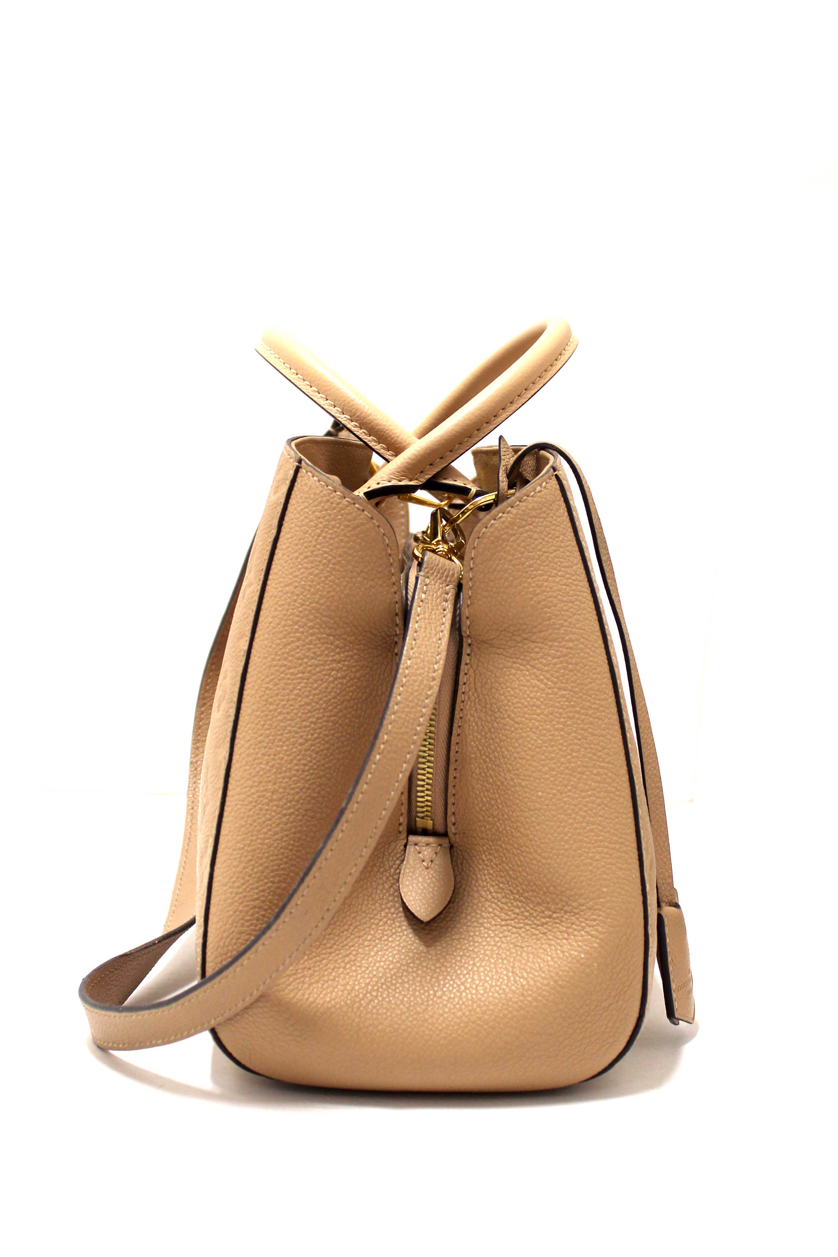 Authentic Louis Vuitton Beige Monogram Empreinte Leather Montaigne MM Bag