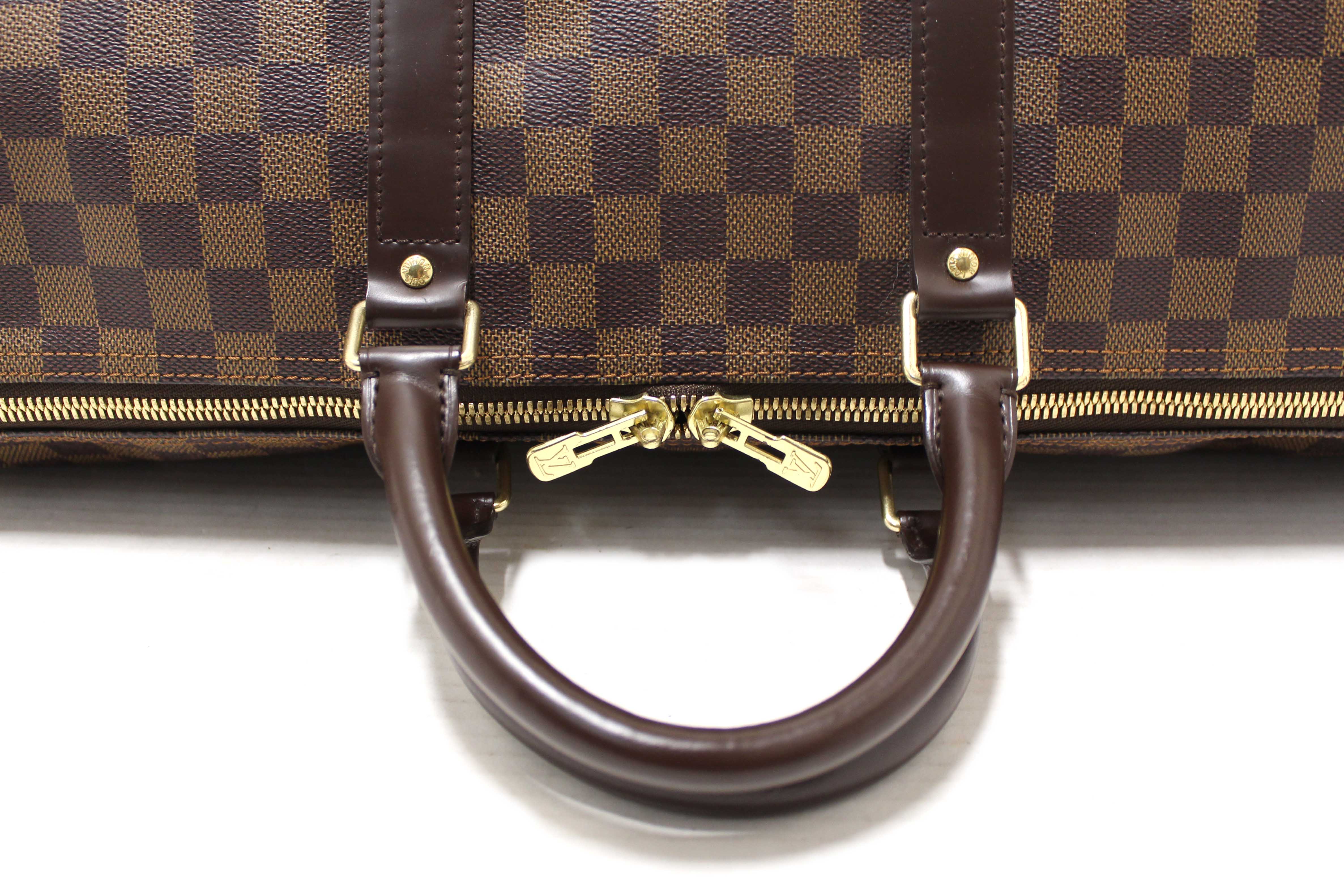 Authentic Louis Vuitton Damier Ebene Keepall 50 Travel Bag