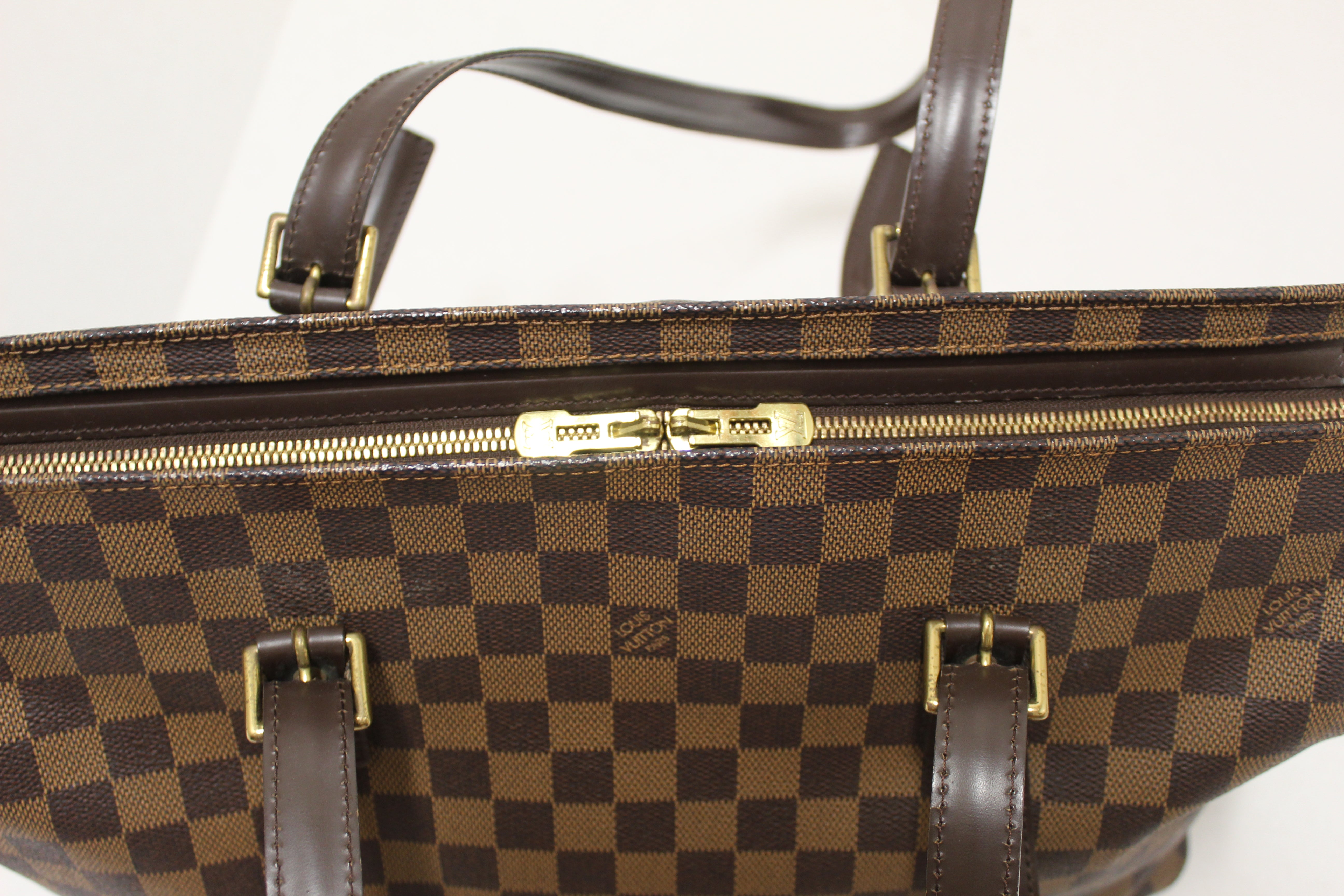 Authentic Louis Vuitton Damier Ebene Chelsea Tote Shoulder Bag