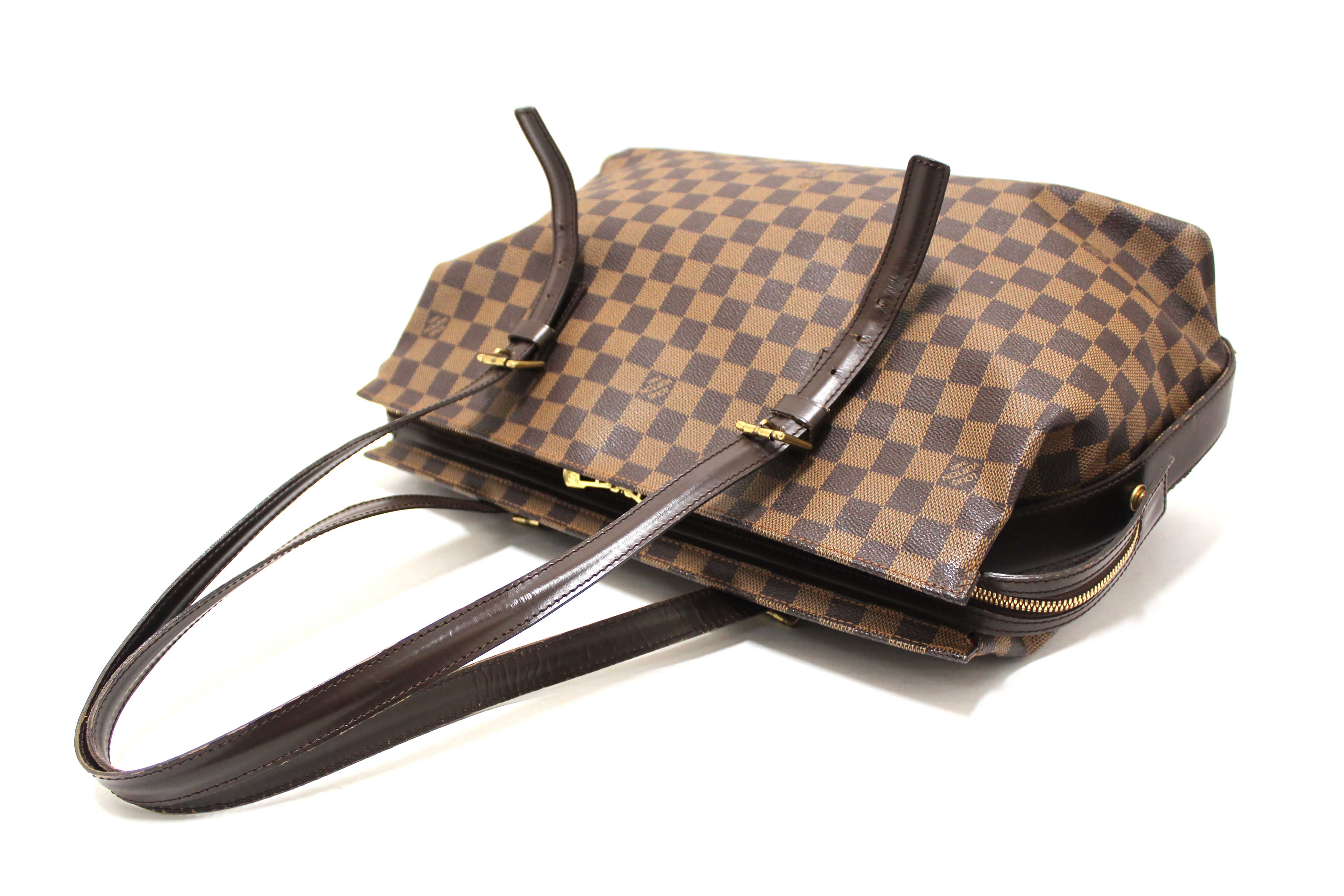 Authentic Louis Vuitton Damier Ebene Chelsea Tote Shoulder Bag