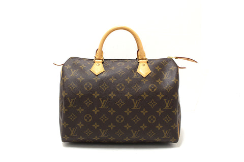 Authentic Louis Vuitton Classic Monogram Canvas Speedy 30 Handbag