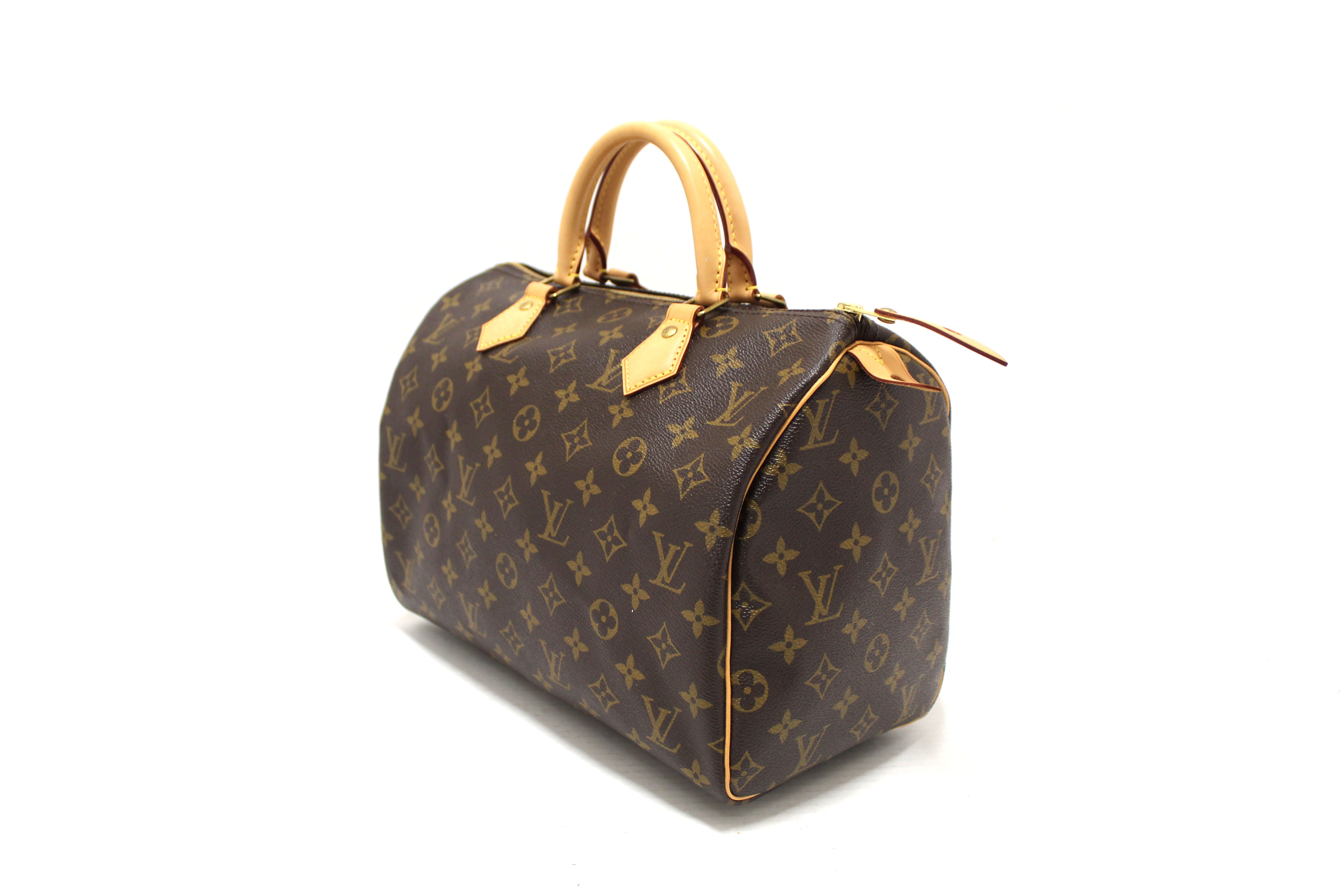 Authentic Louis Vuitton Classic Monogram Canvas Speedy 30 Handbag