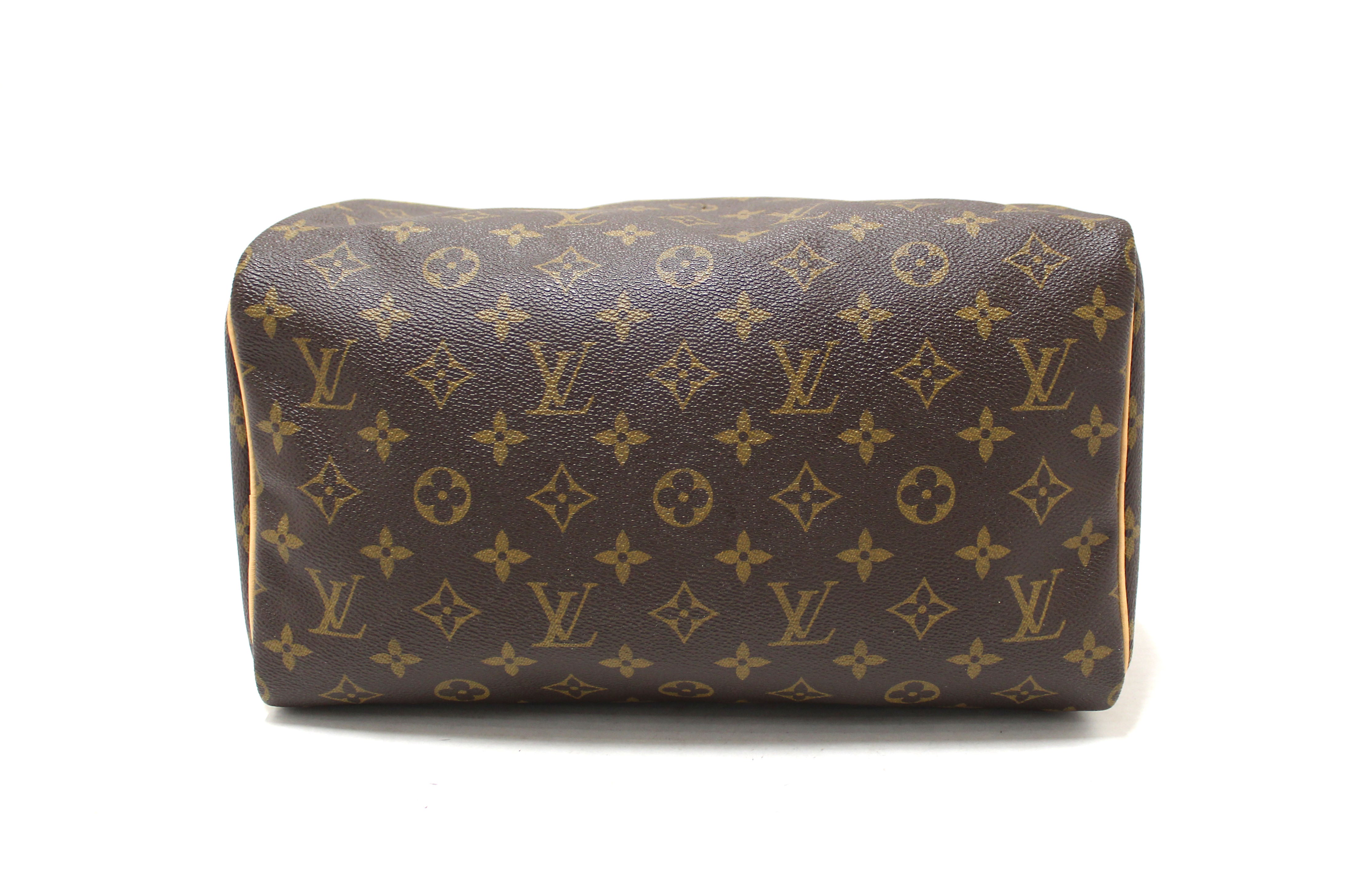 Authentic Louis Vuitton Classic Monogram Canvas Speedy 30 Handbag