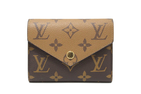 Authentic Louis Vuitton Classic Monogram and Monogram Reverse Canvas Victorine Wallet