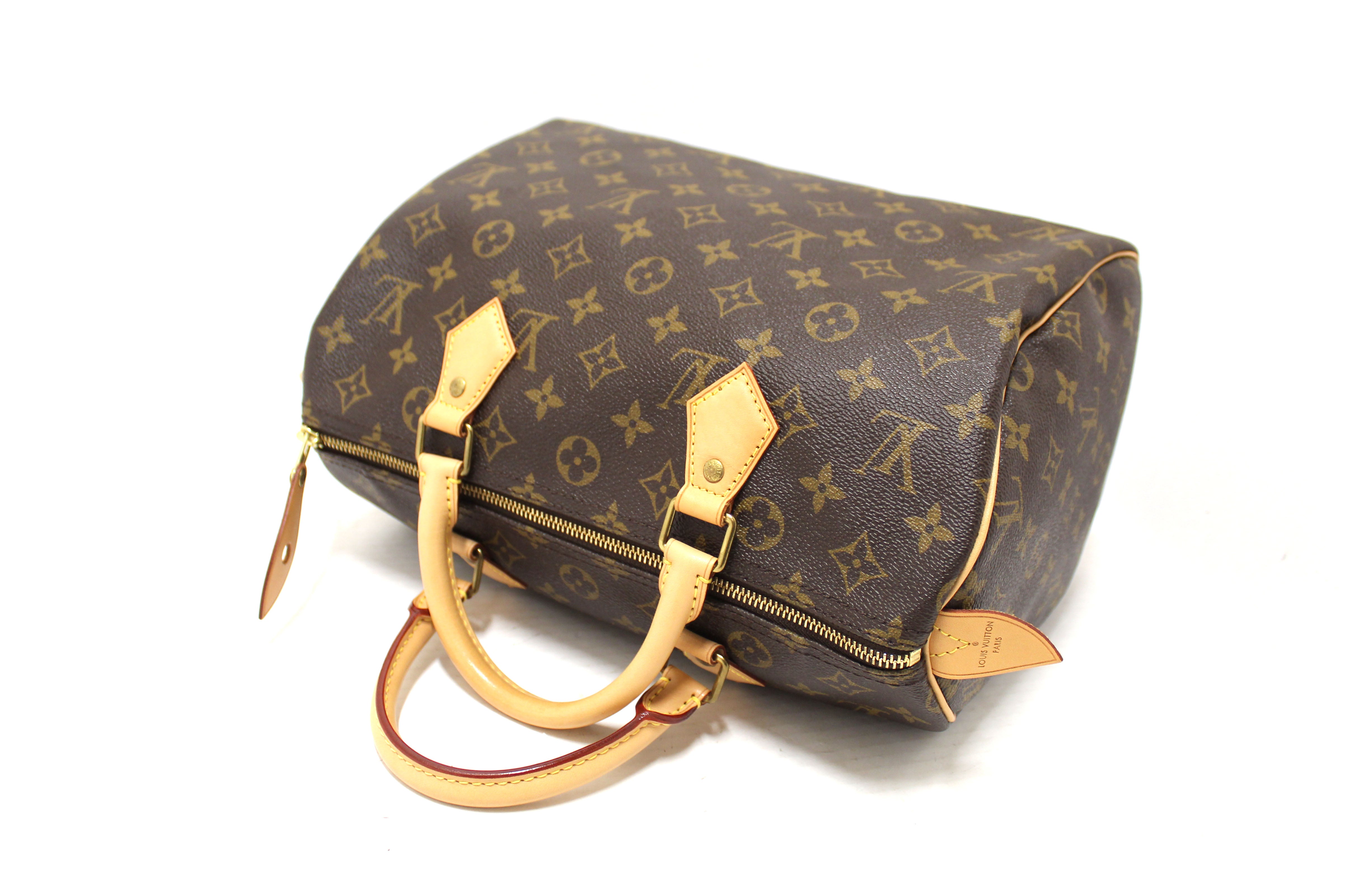 Authentic Louis Vuitton Classic Monogram Canvas Speedy 30 Handbag