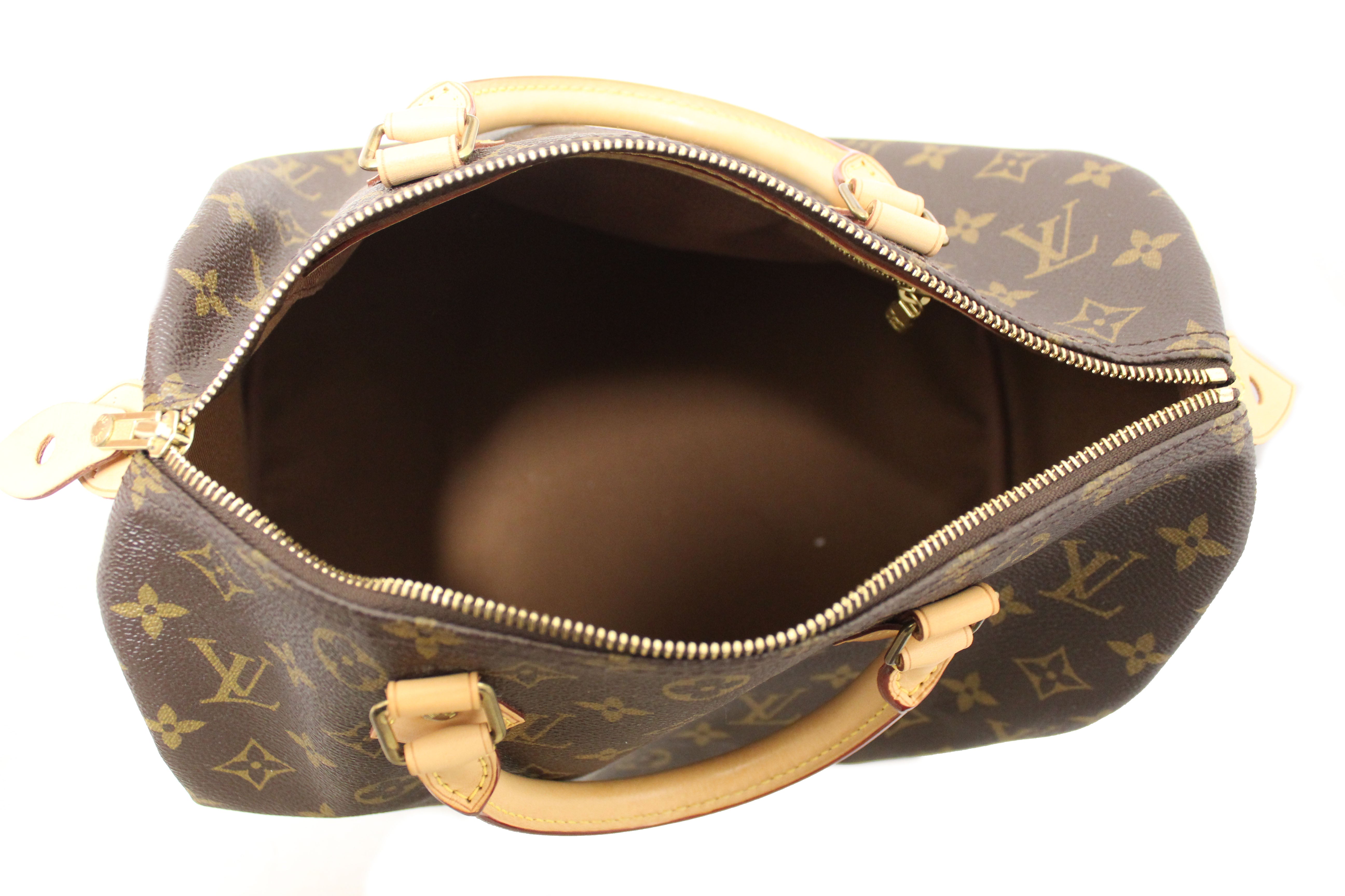 Authentic Louis Vuitton Classic Monogram Canvas Speedy 30 Handbag