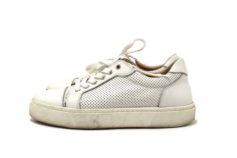 Authentic Christian Louboutin White and Silver Vieirissima Sneaker Size 39