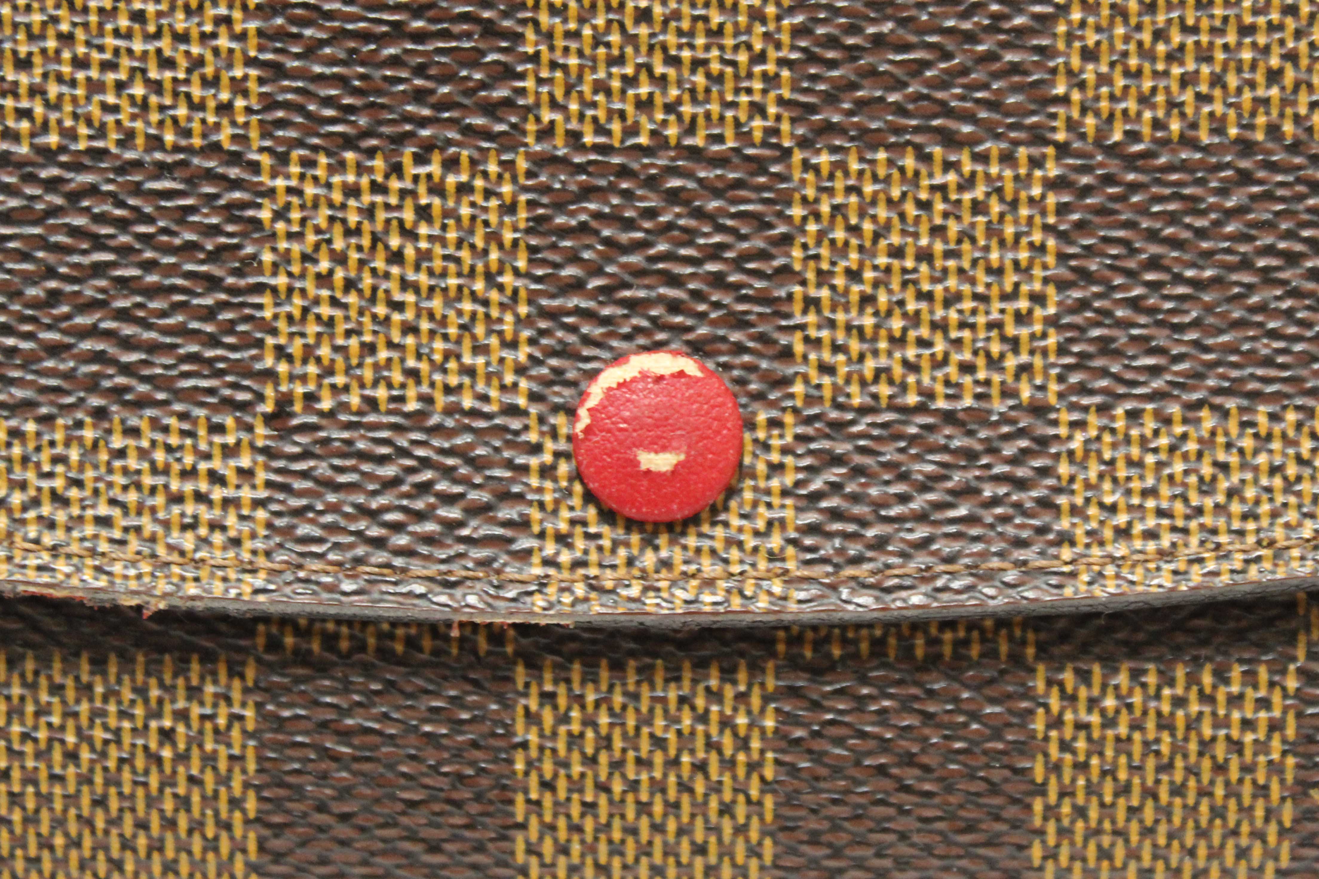Authentic Louis Vuitton Damier Ebene Canvas Emilie Wallet Red