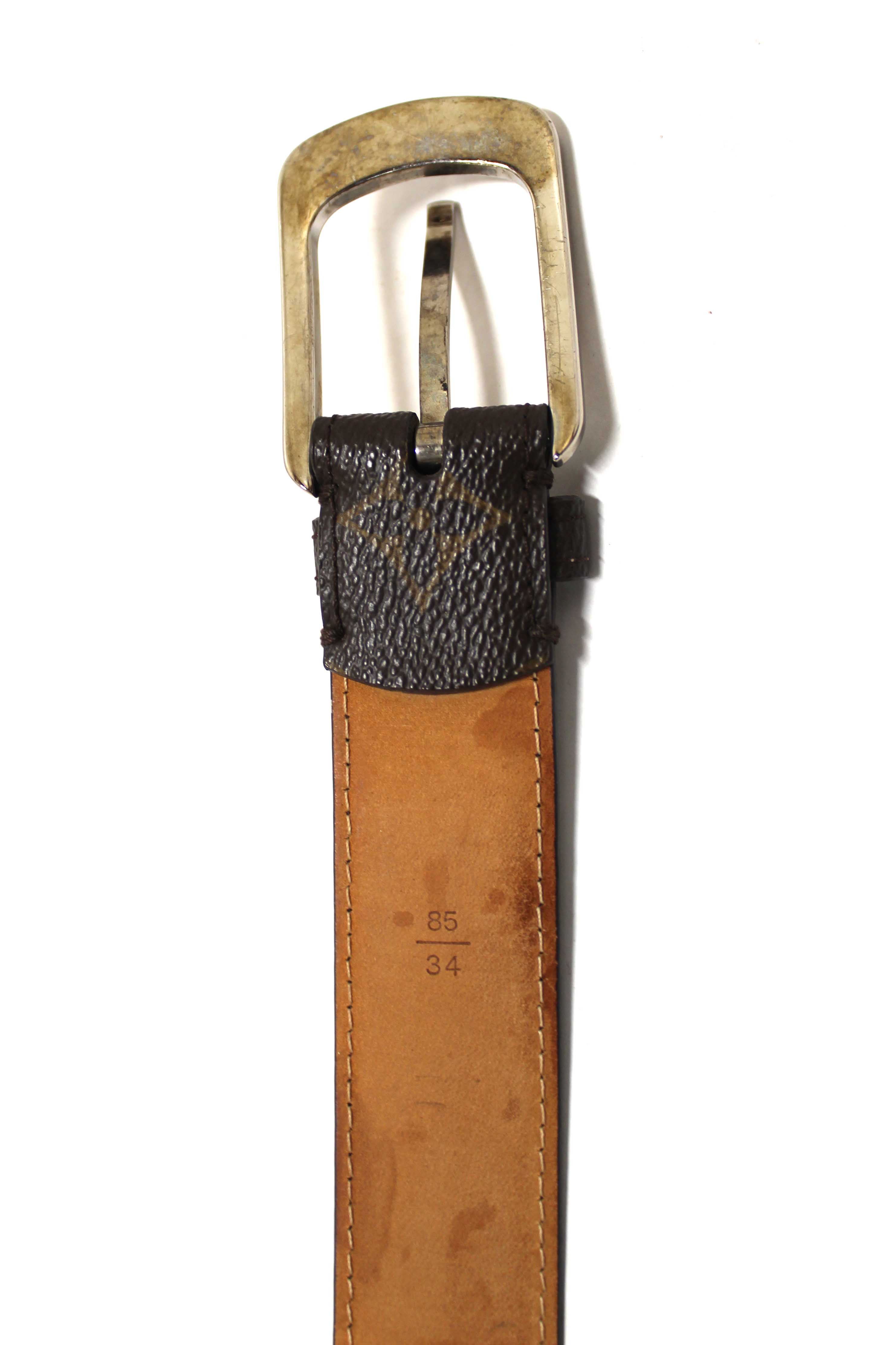 Authentic Louis Vuitton Classic Monogram Ellipse Belt 85