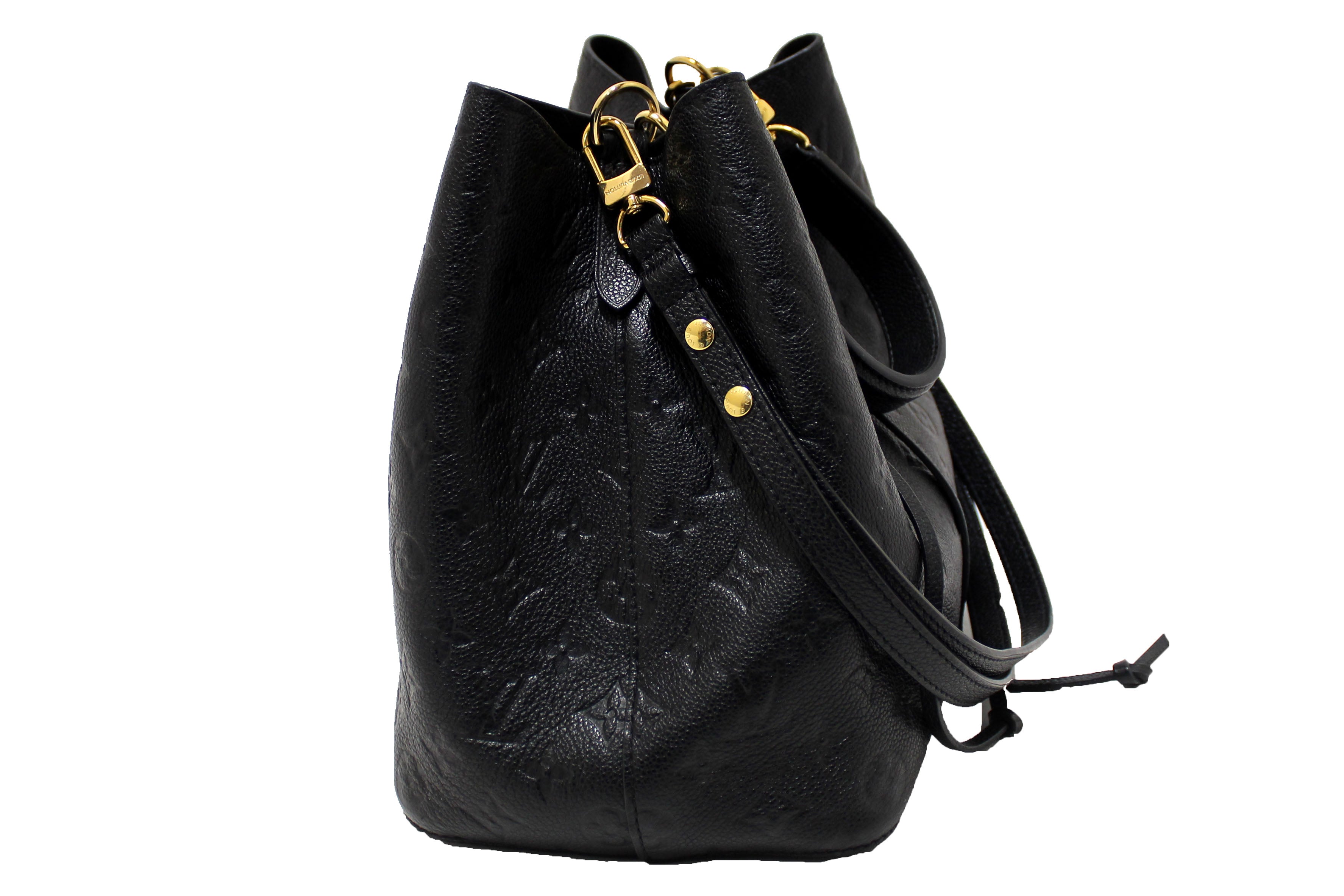 Authentic Louis Vuitton Navy Black Monogram Empreinte Leather Neonoe MM Bag