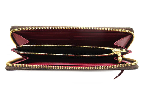Authentic Louis Vuitton Classic Monogram Fuchsia Clemence Wallet